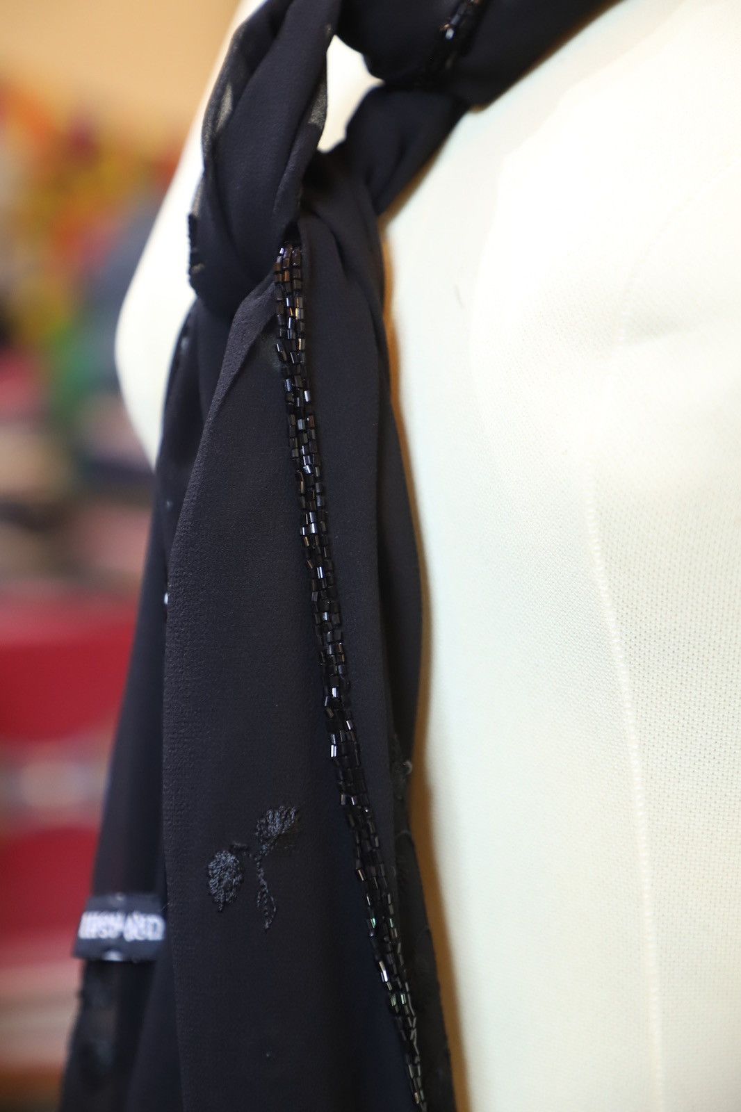 Japanese Brand × Vintage Black Chiffon Scarf long black scarf stole Size ONE SIZE - 6 Thumbnail