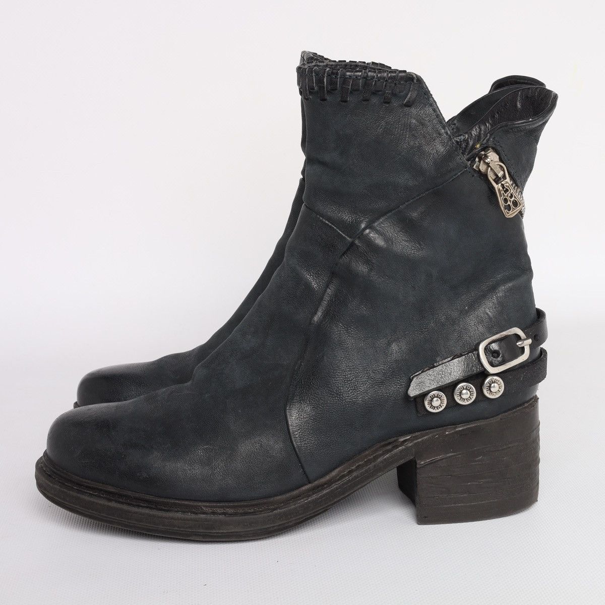 A.S.98 A.S.98 Airstep As98 Avantgarde Leather Zip Boots Shoes Grey Size US 7 / IT 37 - 3 Thumbnail