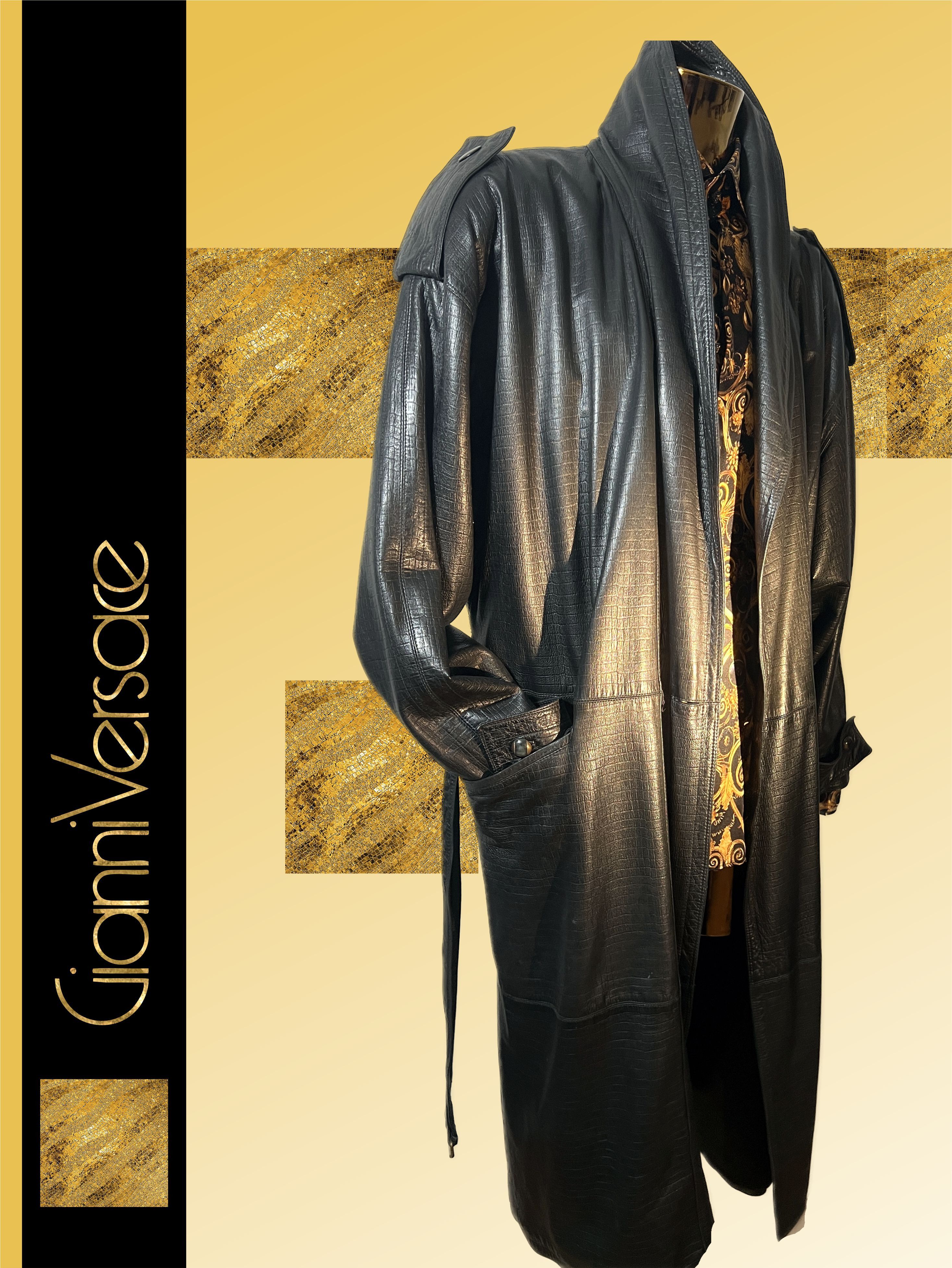Versace Beautiful Vintage Leather Coat by Versace Size US XL / EU 56 / 4 - 8 Thumbnail