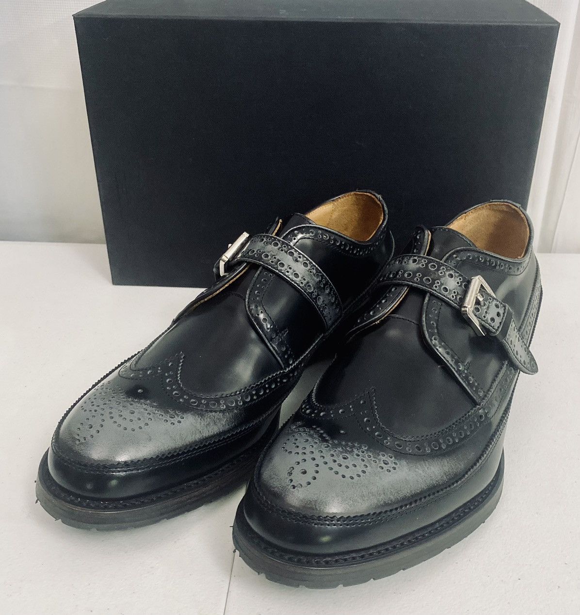Dsquared2 Dsquared2 🇮🇹 Black Leather Monkstrap Mudguard Brogue 11 NEW Size US 11 / EU 44 - 14 Thumbnail