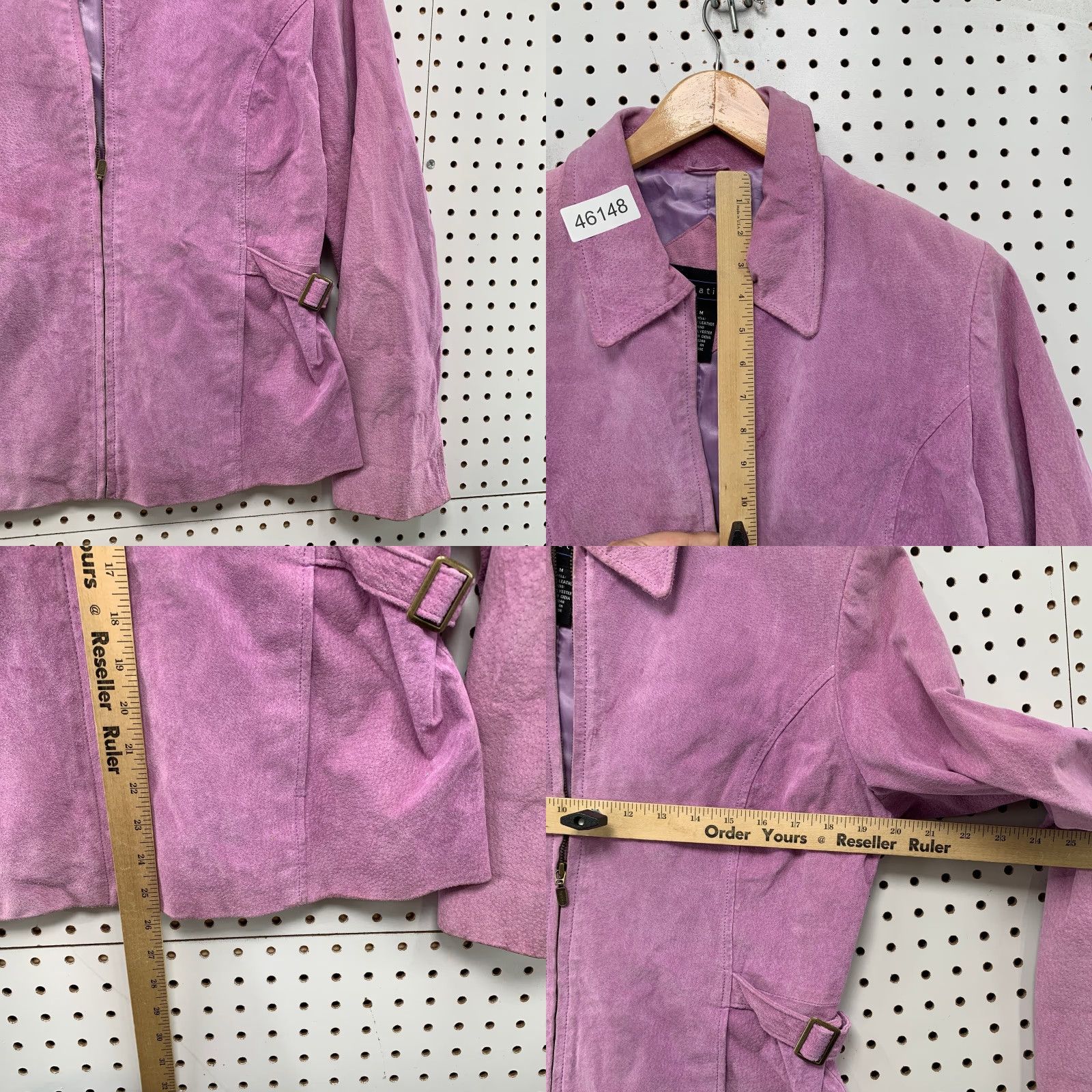Vintage Relativity Suede Jacket Womens Medium Purple Zip Collared Jacket Size M / US 6-8 / IT 42-44 - 8 Thumbnail