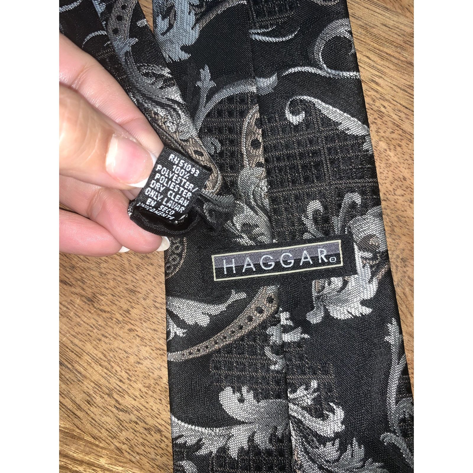 Haggar Haggar Men's Black Paisley Designer Necktie Classic Width Size ONE SIZE - 2 Thumbnail