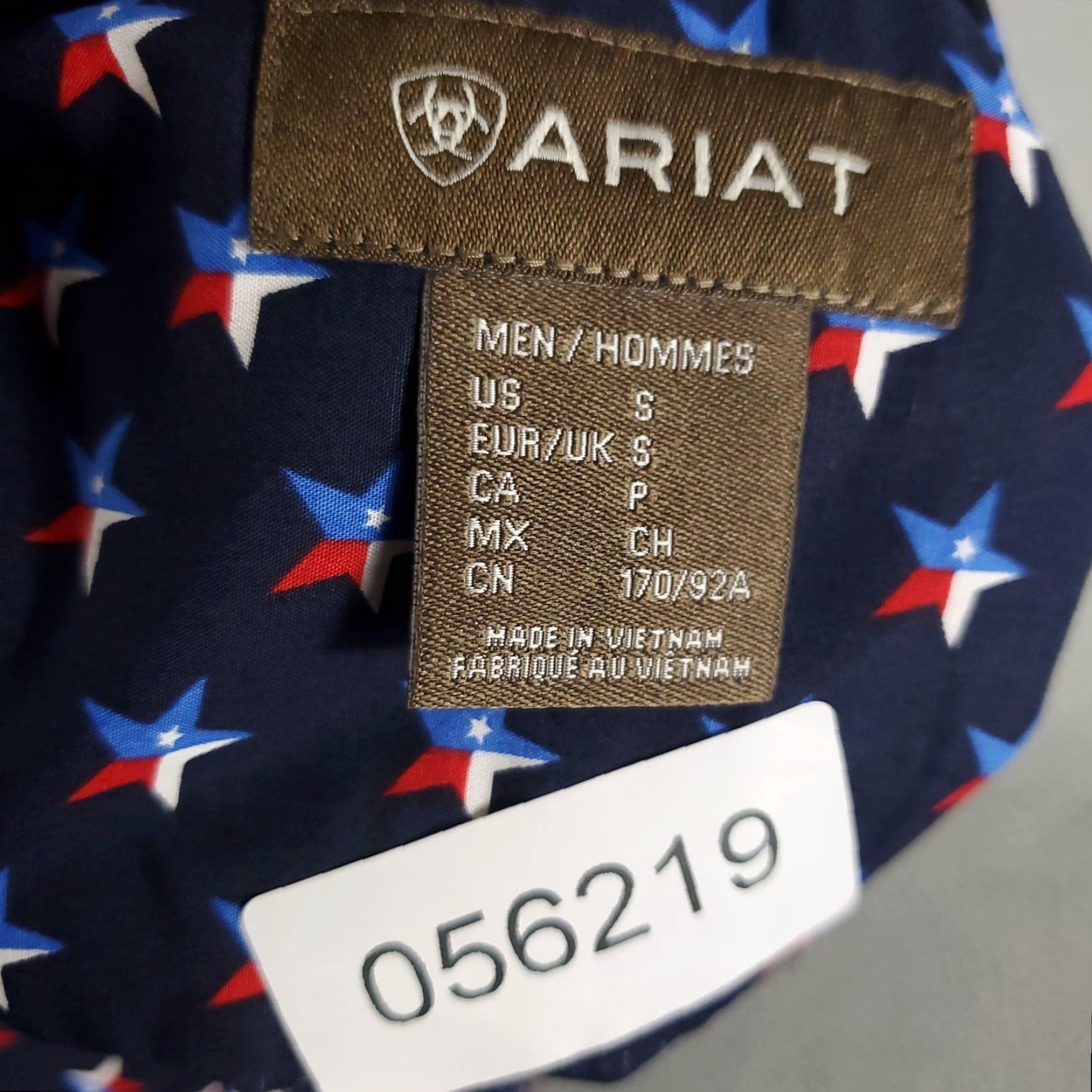 Ariat Shirt Mens Small Blue Western Pearl Snap Button Long Sleeve Star Print?
