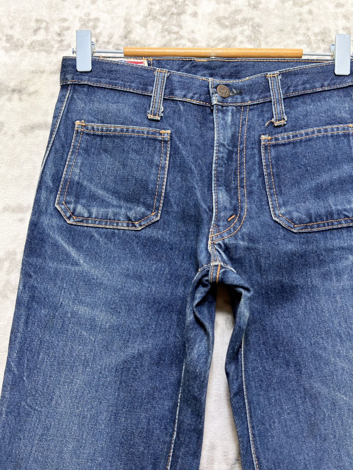 Japanese Brand 70s Style Bobson Denim Bush Pants Flare Bell Bottom Jeans Size US 26 / EU 42 - 4 Thumbnail