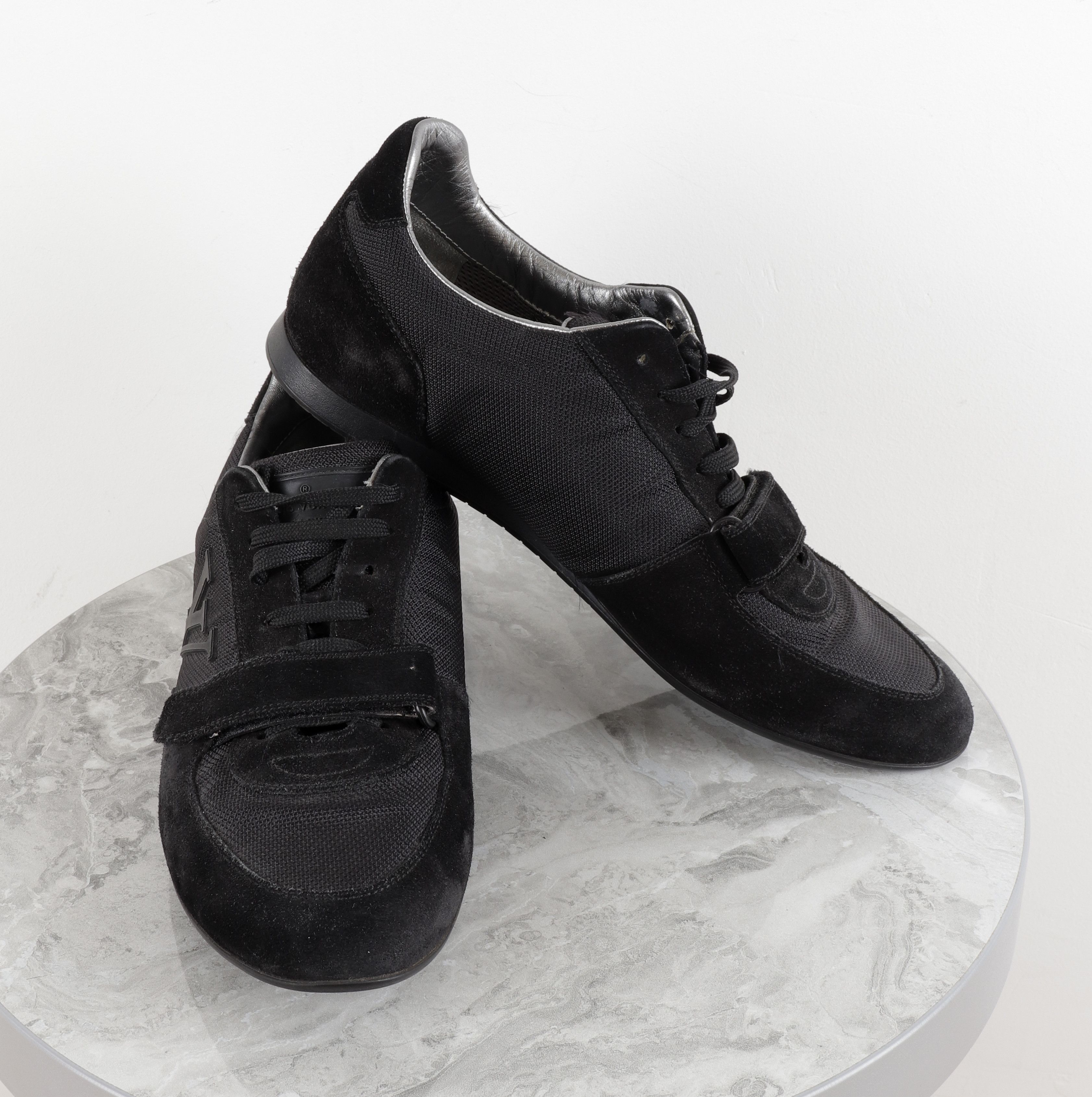 Louis Vuitton Louis Vuitton Black Canvas Suede Sneakers Size US 9.5 / EU 42-43 - 10 Thumbnail