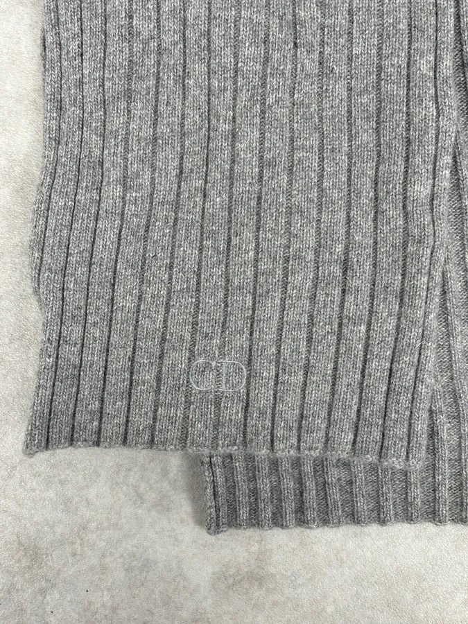 Dior 1990s Christian Dior Wool & Nylon Grey Knit Scarf Size ONE SIZE - 4 Thumbnail