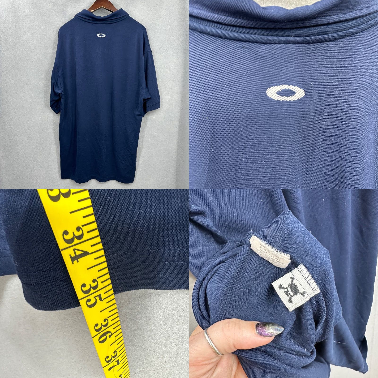 Oakley VINTAGE Oakley Polo Shirt Mens L Blue Logo 90s Preppy Classic Golf Stretch Polo Mens Large Blue Logo Shirt Size US L / EU 52-54 / 3 - 8 Thumbnail