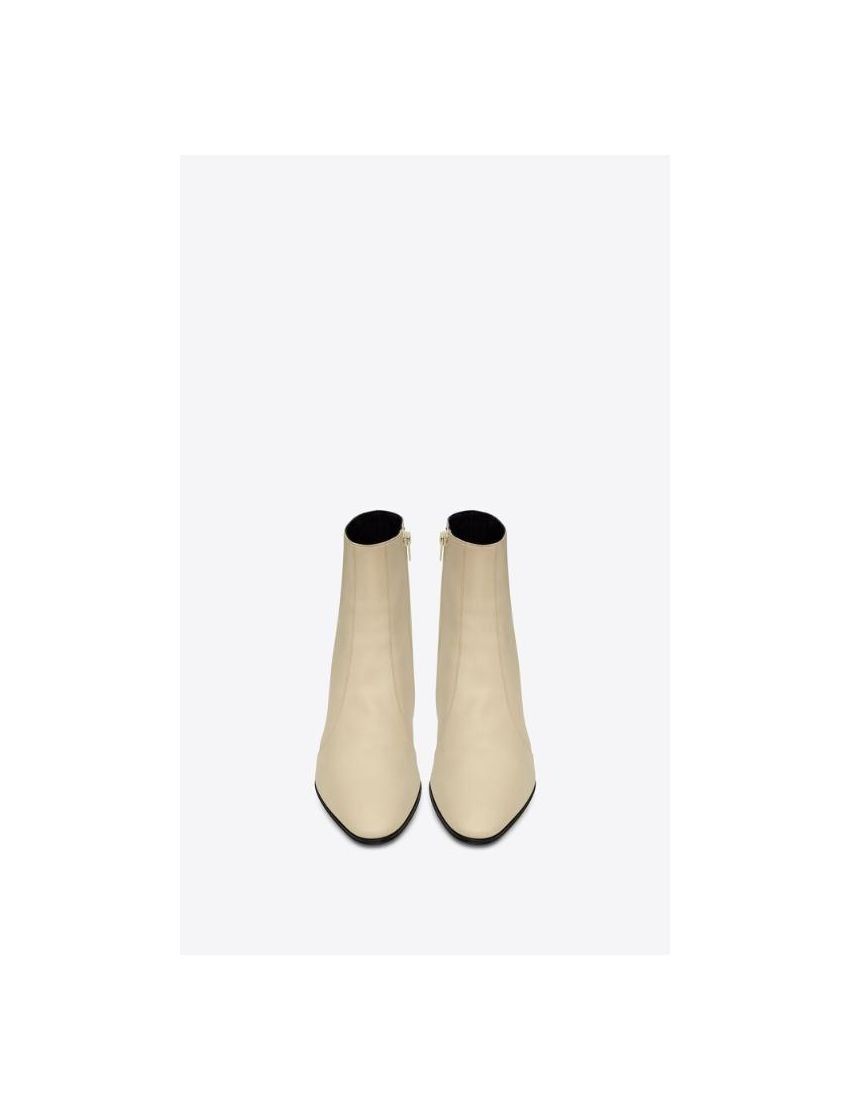 Saint Laurent Paris o1s1wg111024 Vassili Zipped Booties in Pearl Size US 9.5 / EU 42-43 - 4 Thumbnail