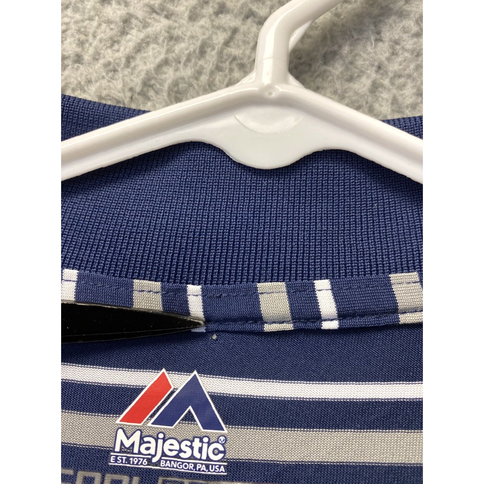 Vintage Majestic Polo Shirt Mens L Blue White Gray Golf San Diego Casual Adult 112-30 Size US L / EU 52-54 / 3 - 7 Thumbnail