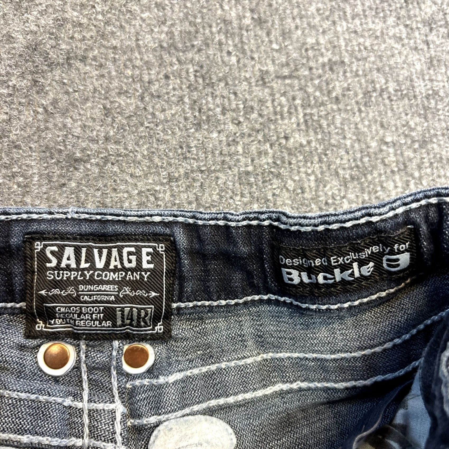 Vintage VINTAGE Salvage Chaos Boot Cut Blue Jeans Women's 14R Regular Size 14R Blue Size 36" / US 14 / IT 50 - 5 Thumbnail