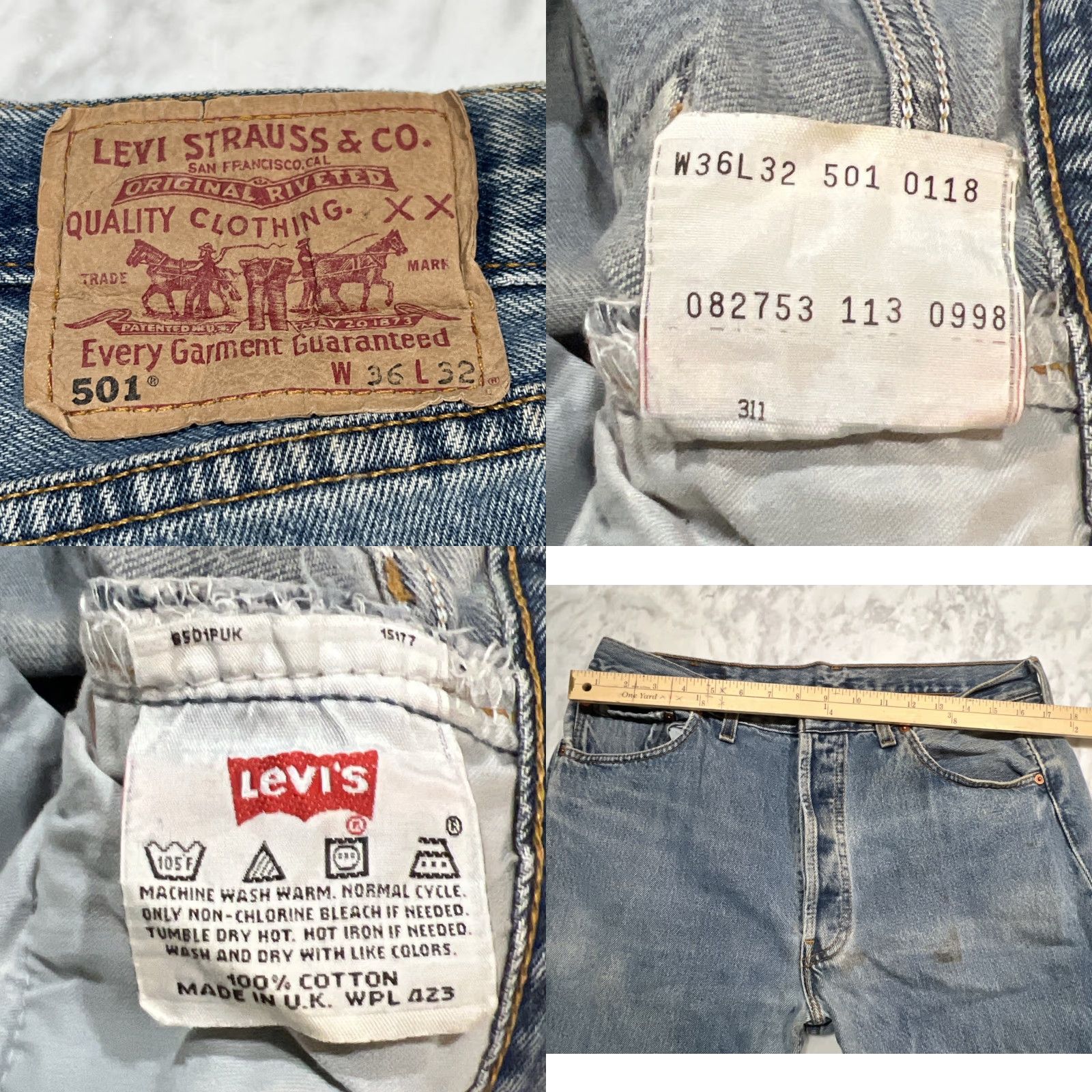 Levi's VINTAGE Levi's 501 Jeans Men 34x32 Button Fly Blue Cotton 5-Pocket Straight Size US 34 / EU 50 - 9 Thumbnail
