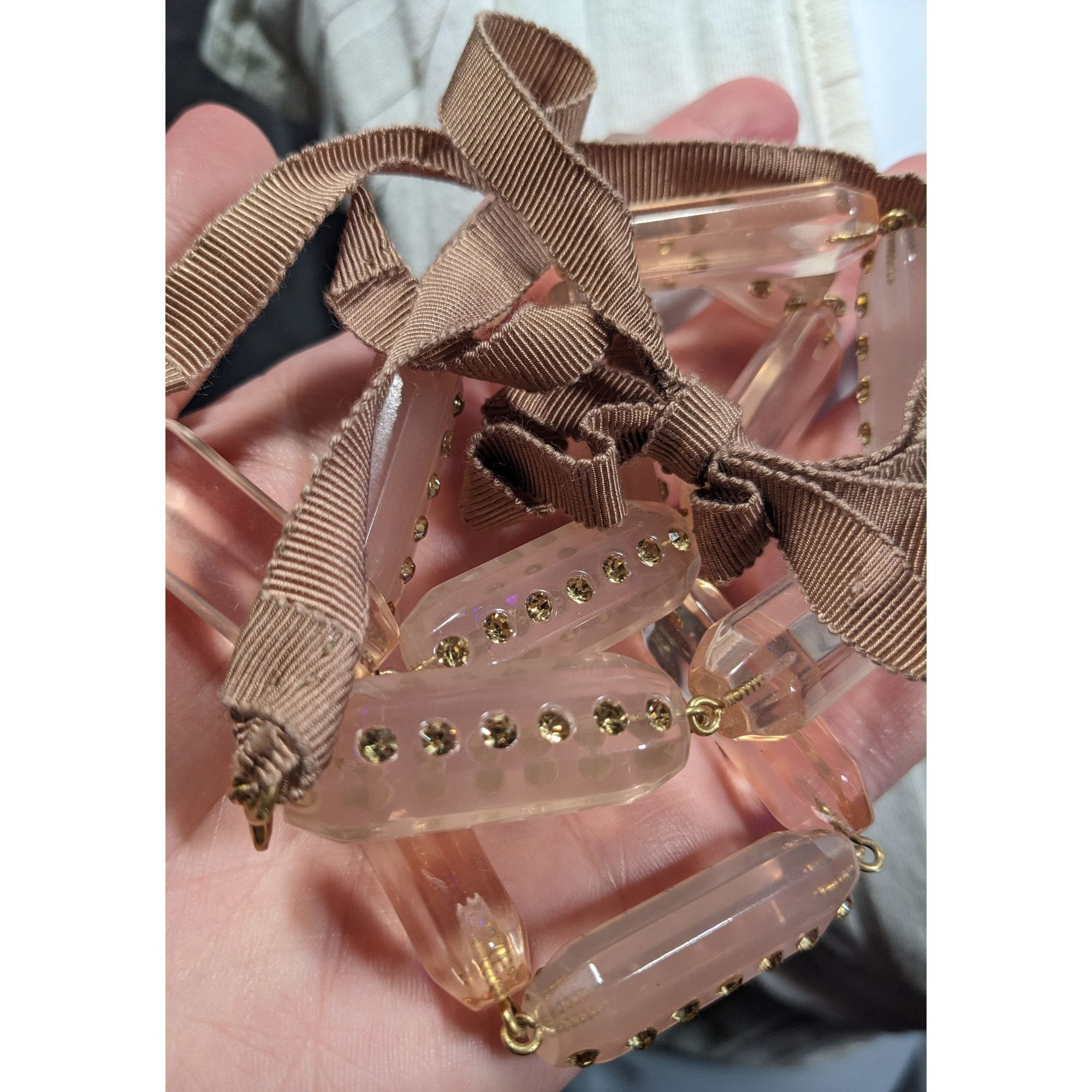 J.Crew J.Crew Translucent Pink Link Tie On Necklace With Rhinestone Size ONE SIZE - 12 Thumbnail