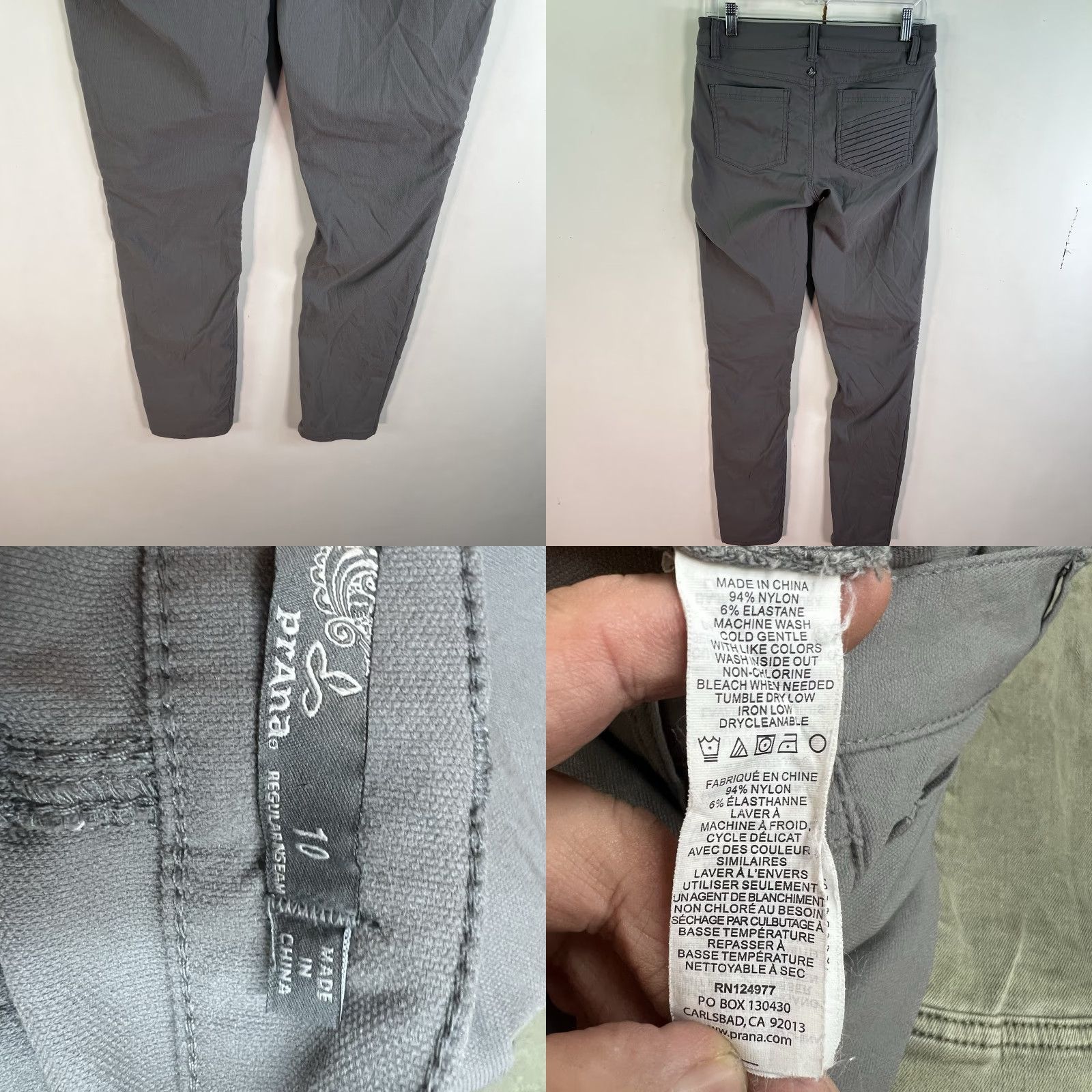 Prana VINTAGE PrANA Brenna Skinny Chino Pants Women Size 10 Gray Twist Fabric Stretch Drop Waist Size 32" / US 10 / IT 46 - 8 Thumbnail