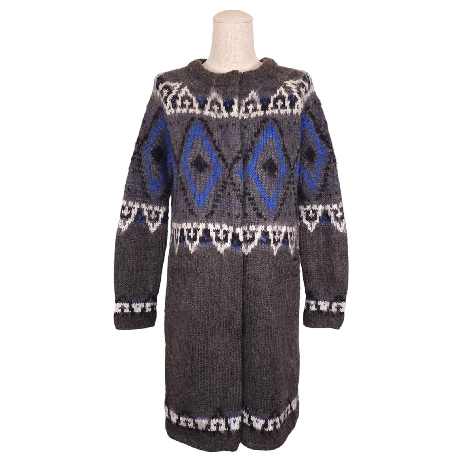 Free People Free People Frosted Fair Isle Wool Mohair Cardigan Coat XS Size XS / US 0-2 / IT 36-38 - 1 Thumbnail