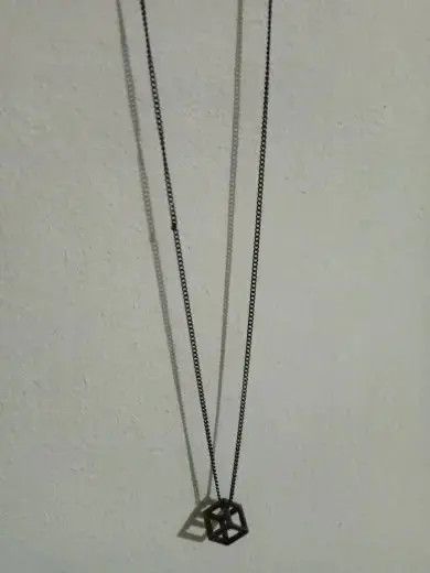 Jewelry Hollow Cube Pendant Necklaces 🔥🔥🔥 Size ONE SIZE - 2 Thumbnail