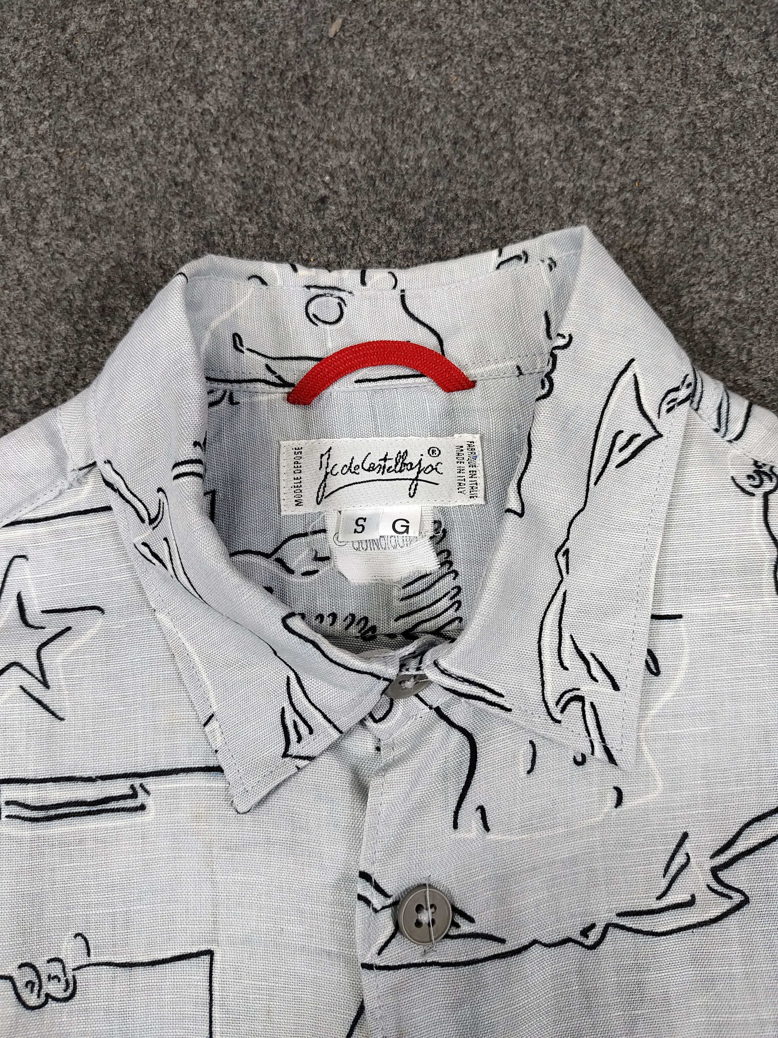 Jean Charles De Castelbajac 90s JC de Castelbajac🔥Cartoon Sketch Art Linen Shirt Size US M / EU 48-50 / 2 - 7 Thumbnail