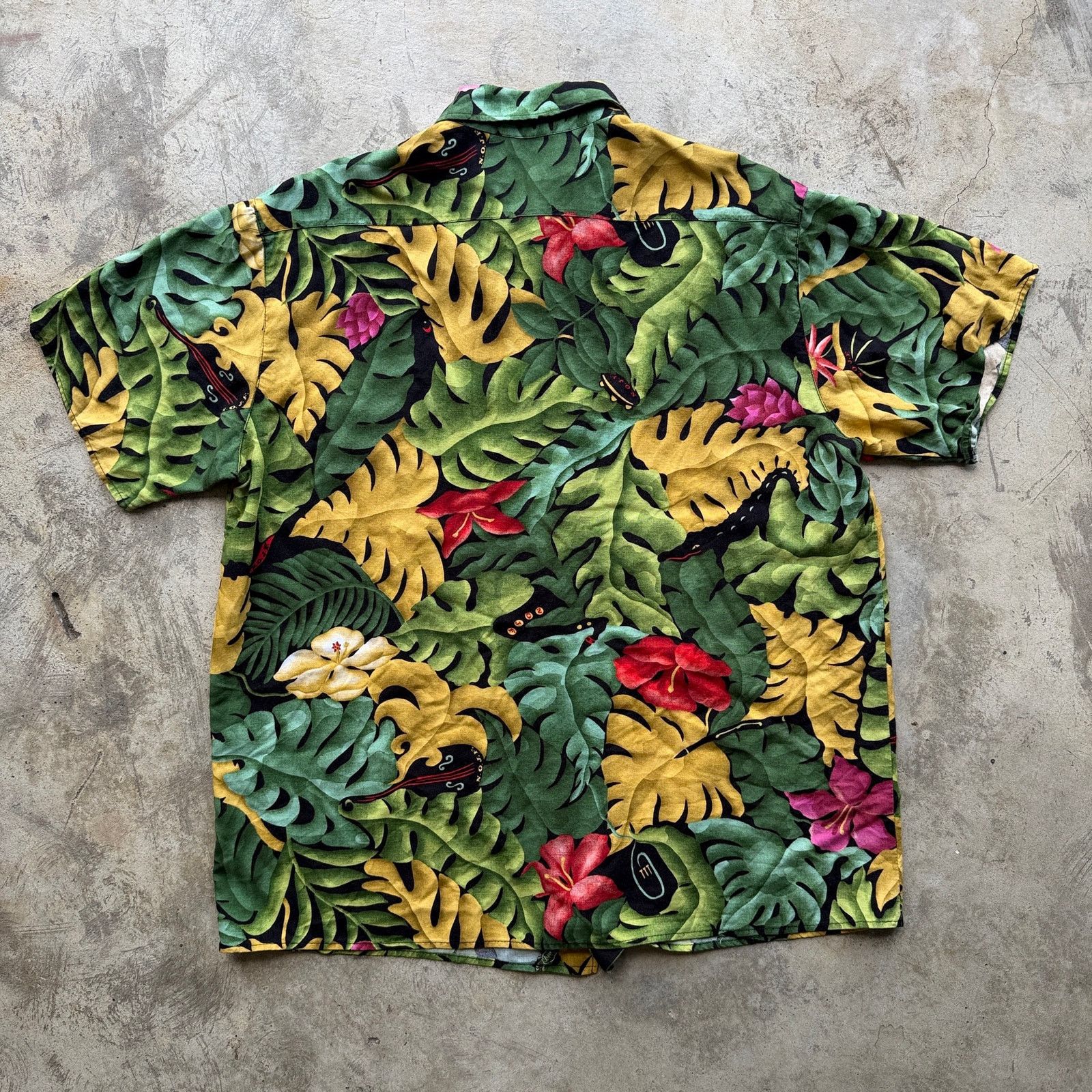 Other Vintage BayouWear Crocodile Jazz Hawaiian Rayon Shirt Size US L / EU 52-54 / 3 - 6 Thumbnail