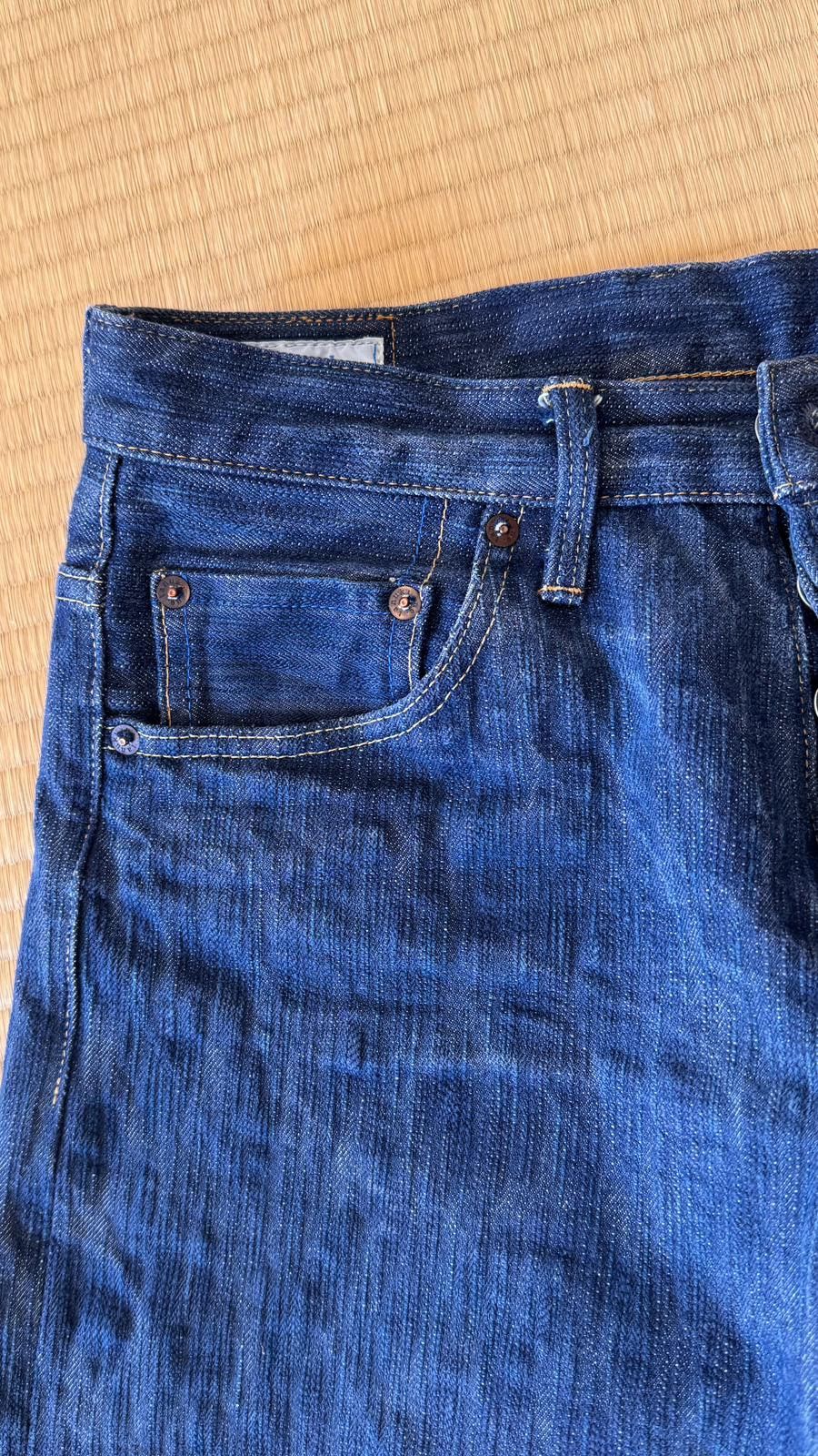 Tanuki Aizome AHT 18oz Shoai "Arashi" High Tapered Jeans Size US 29 - 4 Thumbnail