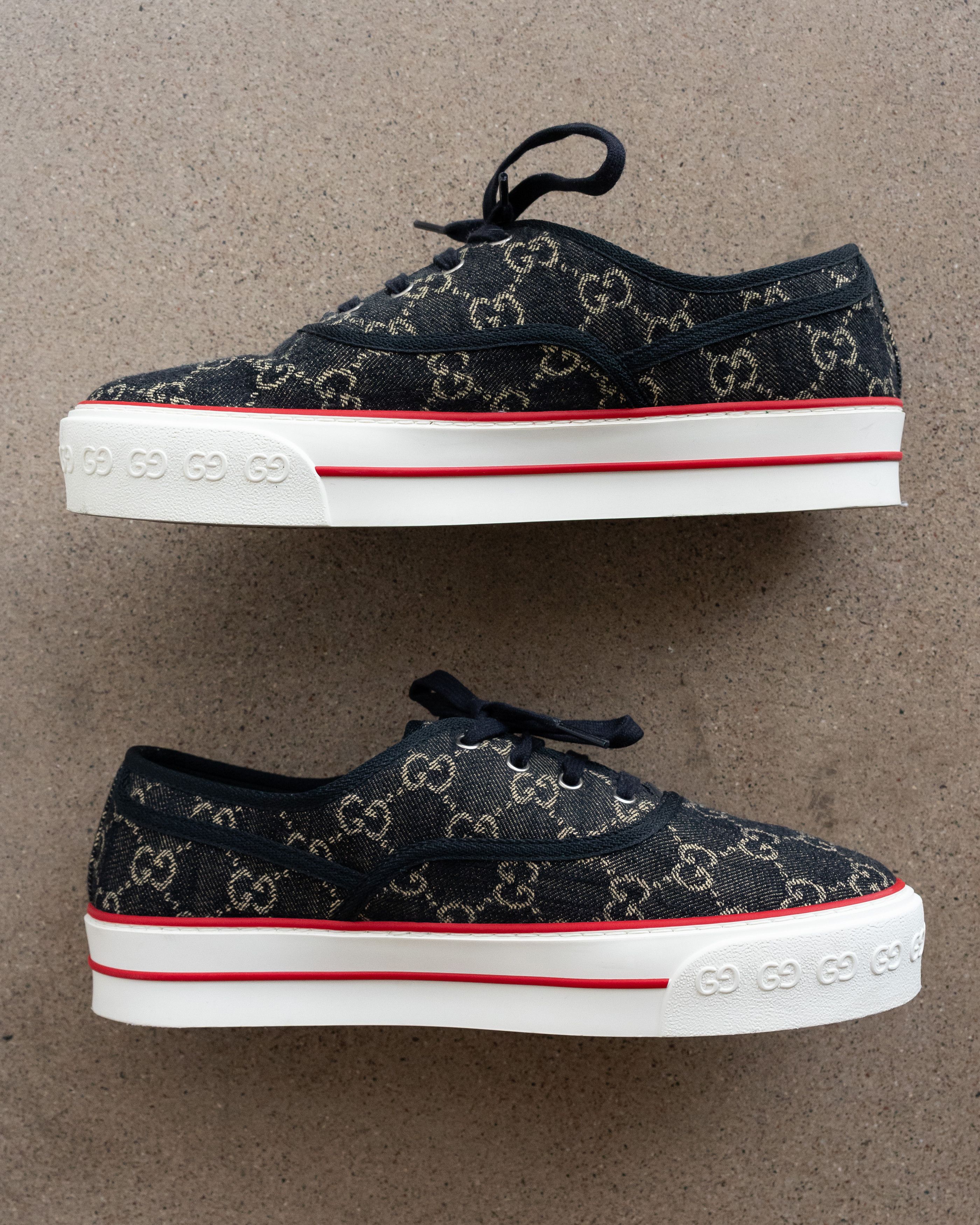 Gucci Gucci Tennis 1977 Sneaker Canvas GG Monogram Black Denim 9.5 Size US 9.5 / EU 42-43 - 6 Thumbnail