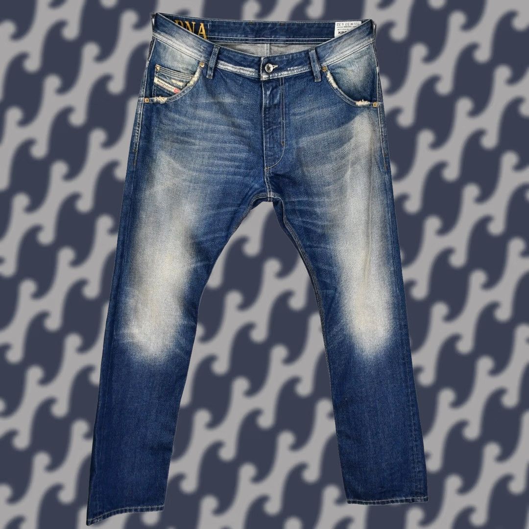 Diesel Diesel Krooley Regular Slim-Carrot Jeans W33 L32 Jeans Slim Regular Diesel Mens Straight 100% Cotton Blue Pattern Solid 33x32 Size US 33 - 1 Thumbnail