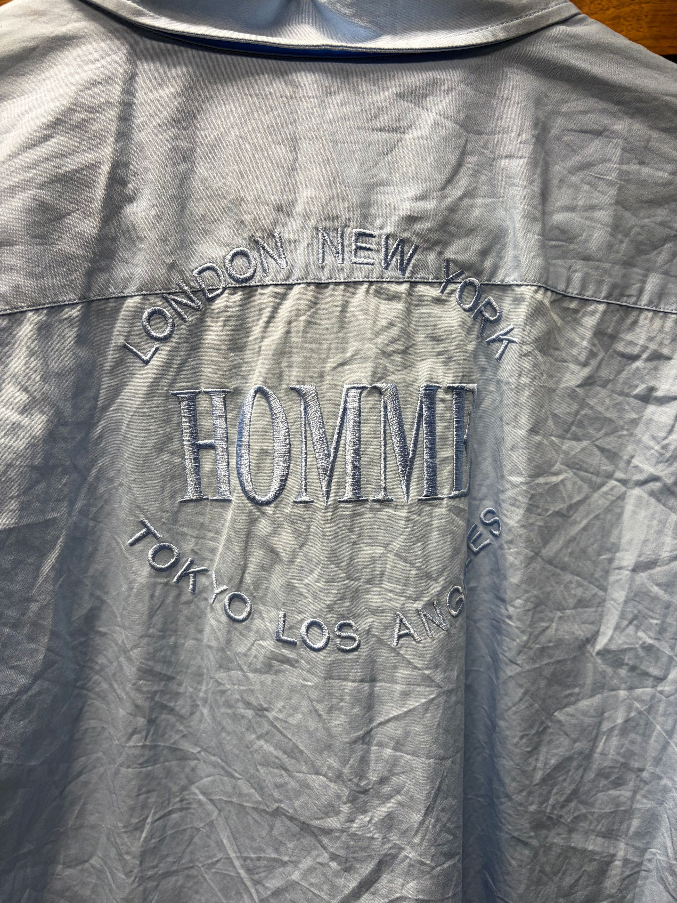 Balenciaga 2017 Balenciaga ‘Homme’ Embroidered Back Button Down Shirt Size US XL / EU 56 / 4 - 5 Thumbnail