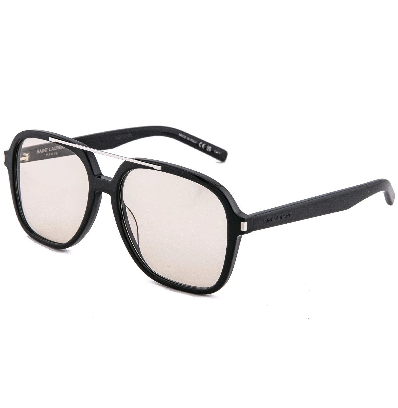 Saint Laurent Paris SAINT LAURENT SL 545 SL545 Black Aviator Sunglasses 001 Size ONE SIZE - 4 Thumbnail