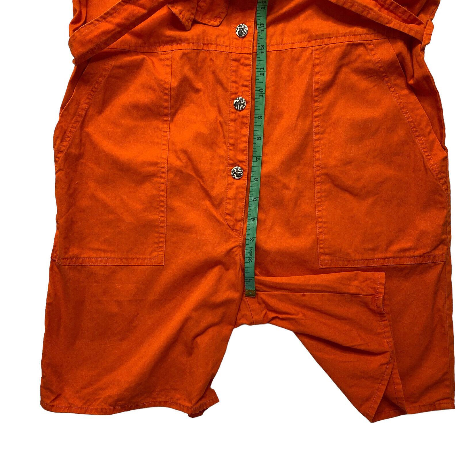 Le Superbe LE SUPERBE Kelly Twill Romper In Neon Orange Size 4 Size 27" / US 4 / IT 40 - 7 Thumbnail