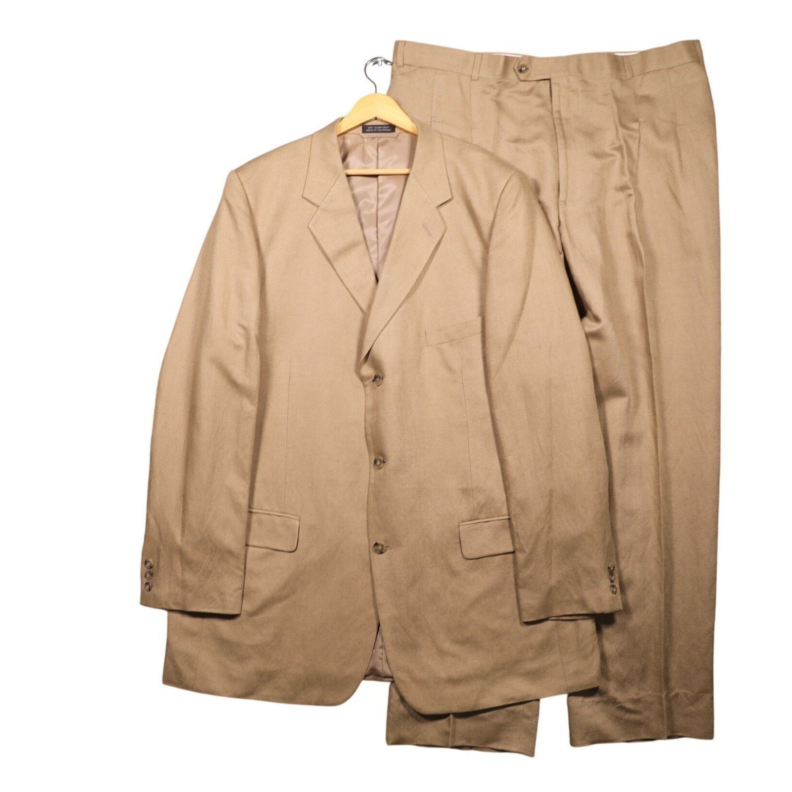 Haspel Vintage Haspel 2 Piece Suit Mens 48L Tan Brown Size 48L - 1 Thumbnail