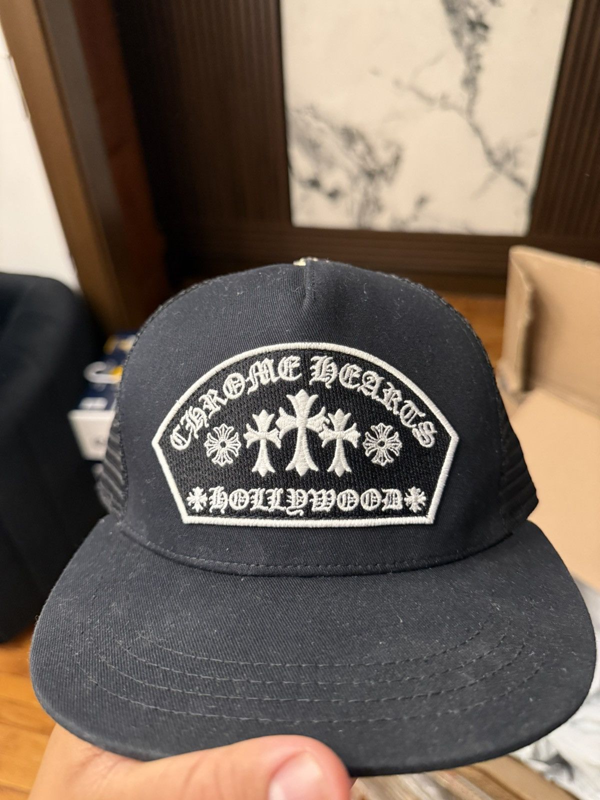 Chrome Hearts Chrome Hearts King Taco Trucker Hat Triple Cross Size ONE SIZE - 4 Thumbnail