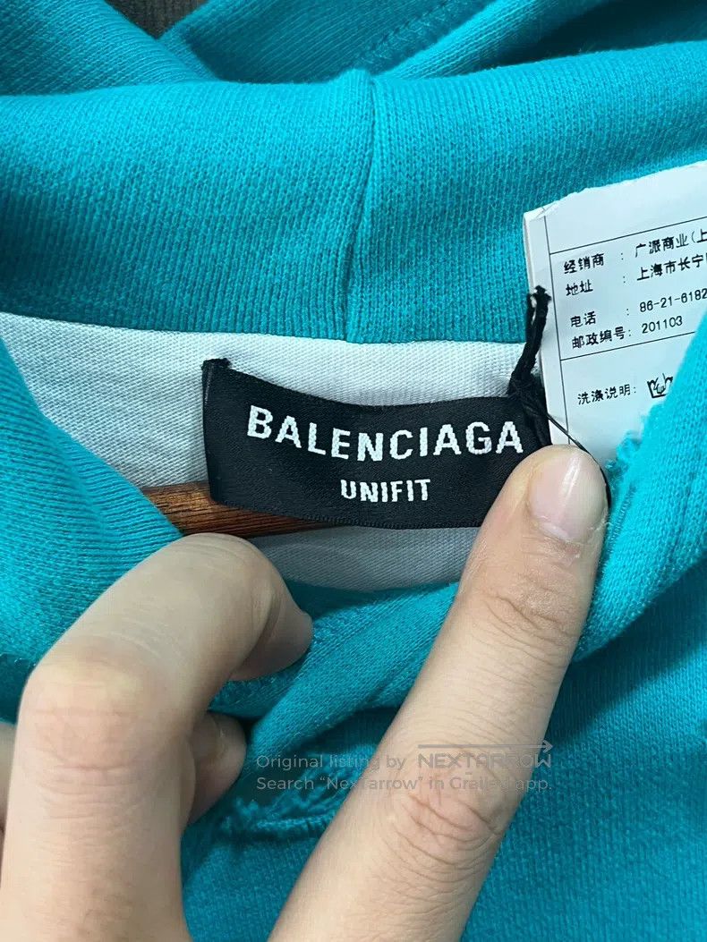 Balenciaga Balenciaga Lake green distressed hoodie Size US S / EU 44-46 / 1 - 9 Thumbnail