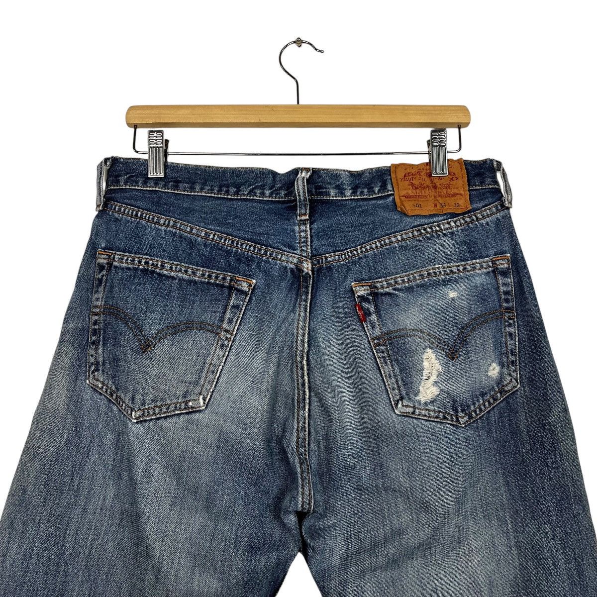 Levi's Vintage Y2k Levis Lot 501 Distressed Denim Jeans Size US 32 / EU 48 - 8 Thumbnail