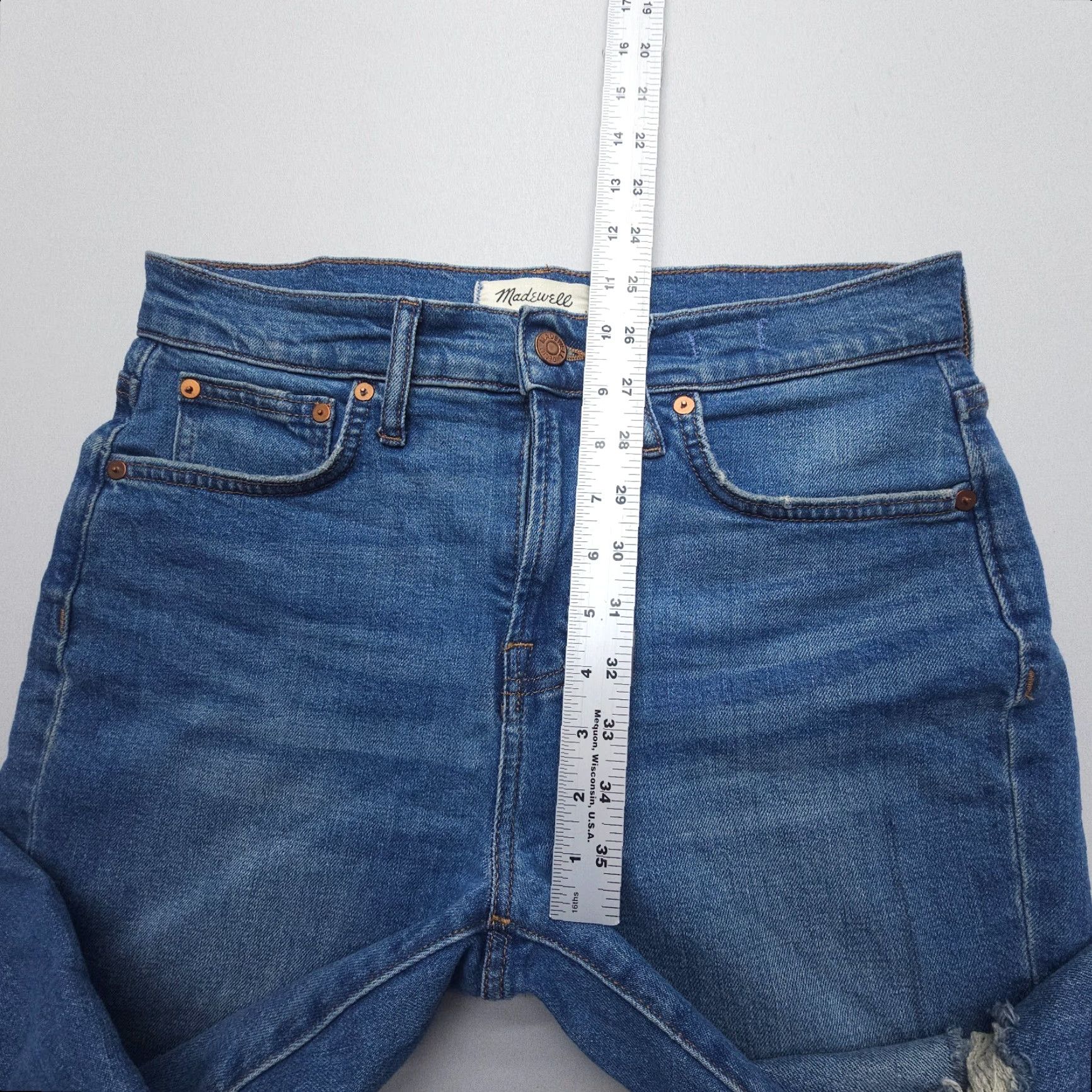 Madewell Madewell The Perfect Vintage Crop JeanS Womens 27 P Blue Distressed Stretch Denim Size 27" / US 4 / IT 40 - 6 Thumbnail