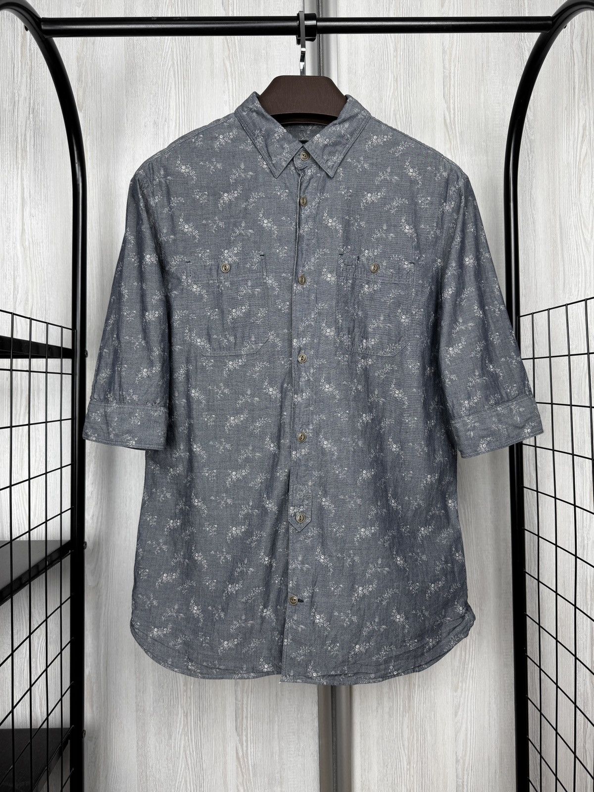 Allsaints AllSaints Shirt Floral Quincy Half Sleeve Button Up Flowers Size US M / EU 48-50 / 2 - 2 Thumbnail