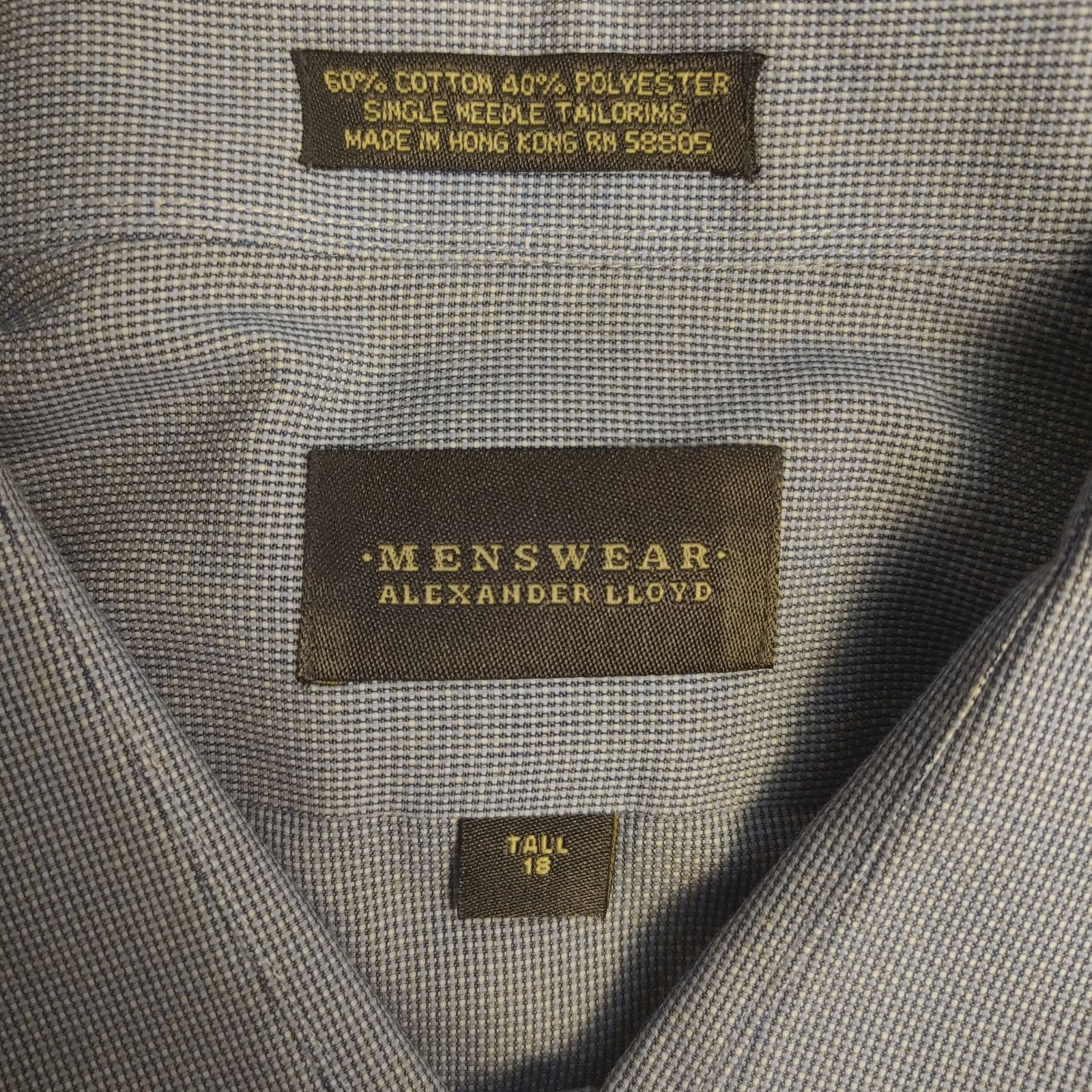 Other Menswear Alexander Lloyd Mens 18 Tall Gray Shortsleeve Shirt Size US XXL / EU 58 / 5 - 3 Thumbnail