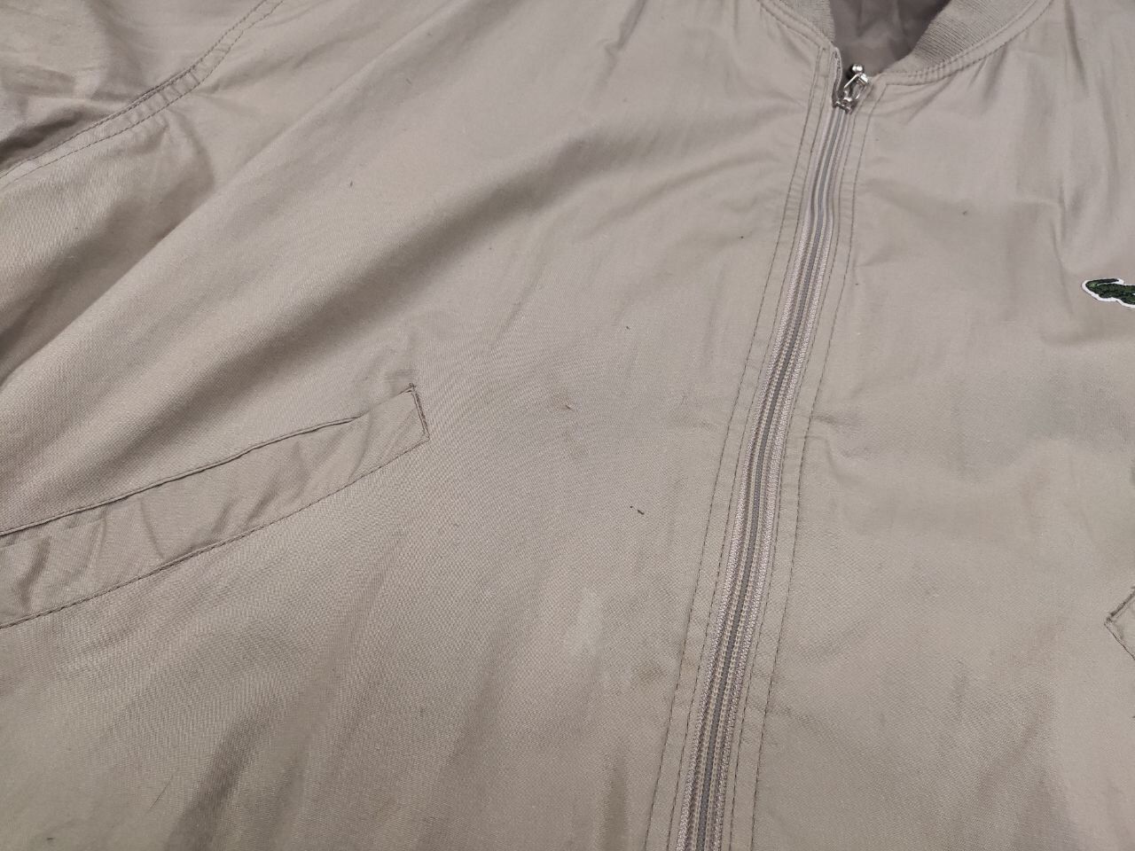 Lacoste Vintage 90's Lacoste custom double logo Beige Bomber Jacket Size US M / EU 48-50 / 2 - 16 Thumbnail