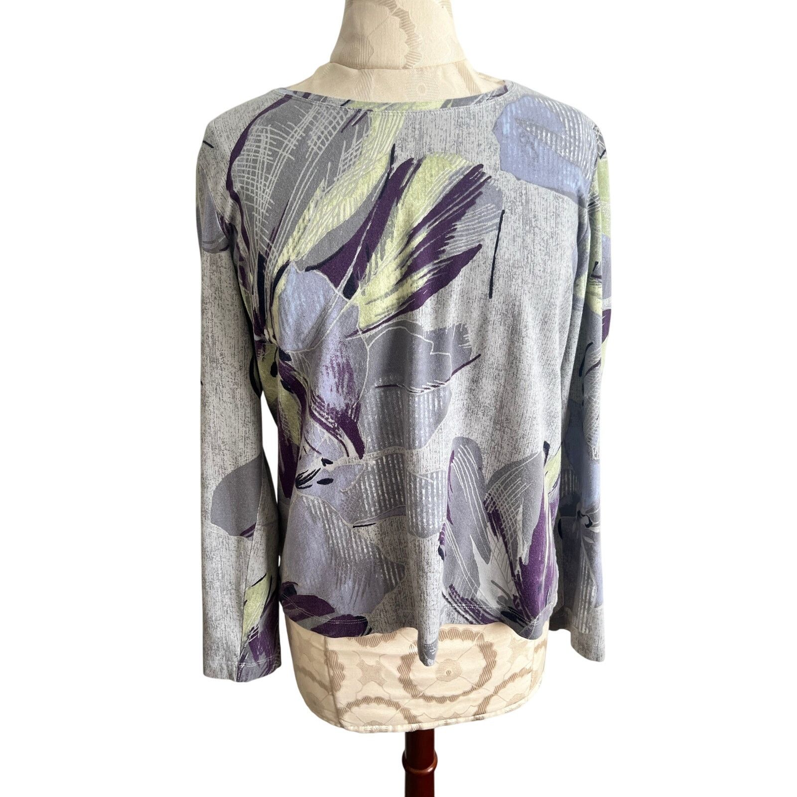 Chicos Chico's Women’s Long Sleeve Cotton Blend Blouse SZ 2 (US L) Size L / US 10 / IT 46 - 1 Thumbnail