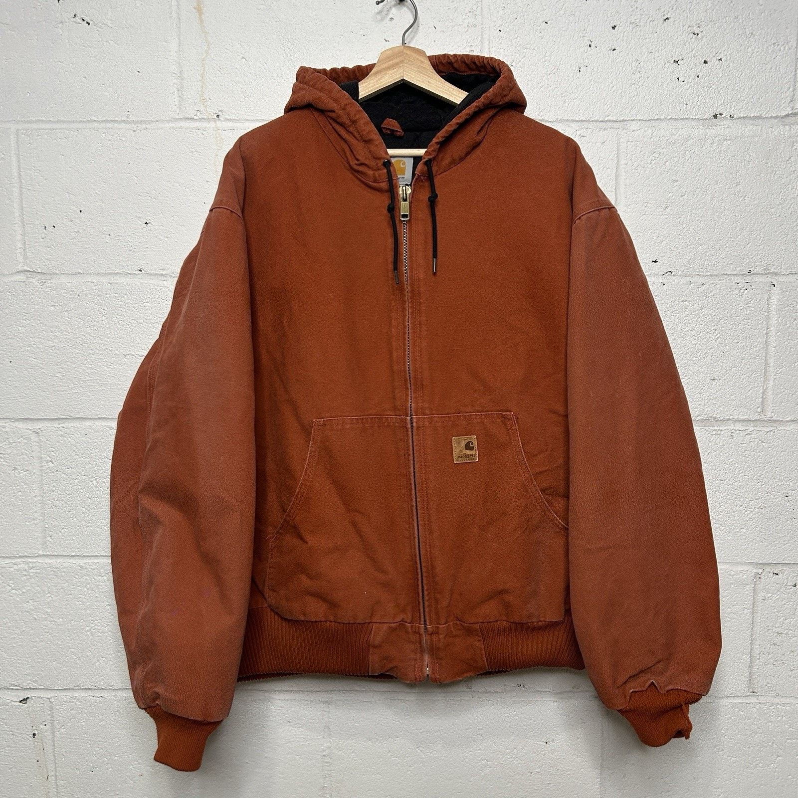 Y2K Carhartt Hooded Active Jacket “Red Orange” J130 RDO