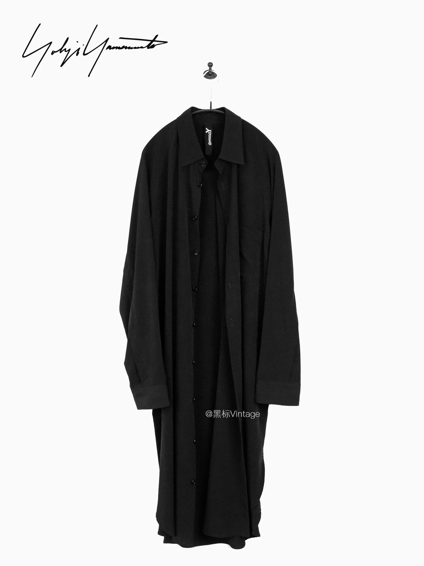 Yohji Yamamoto Yohji Yamamoto 19AW Vtg Triacetate Long Shirt Unisex 9/10 Size US L / EU 52-54 / 3 - 1 Thumbnail