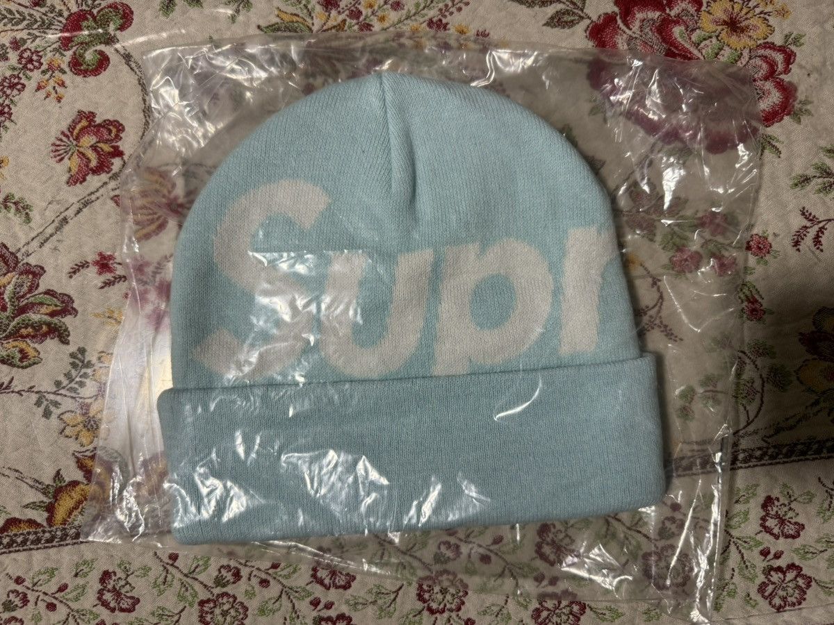 Supreme Supreme Big Logo Beanie Light Blue Graphic Logo FW25 Size ONE SIZE - 3 Thumbnail