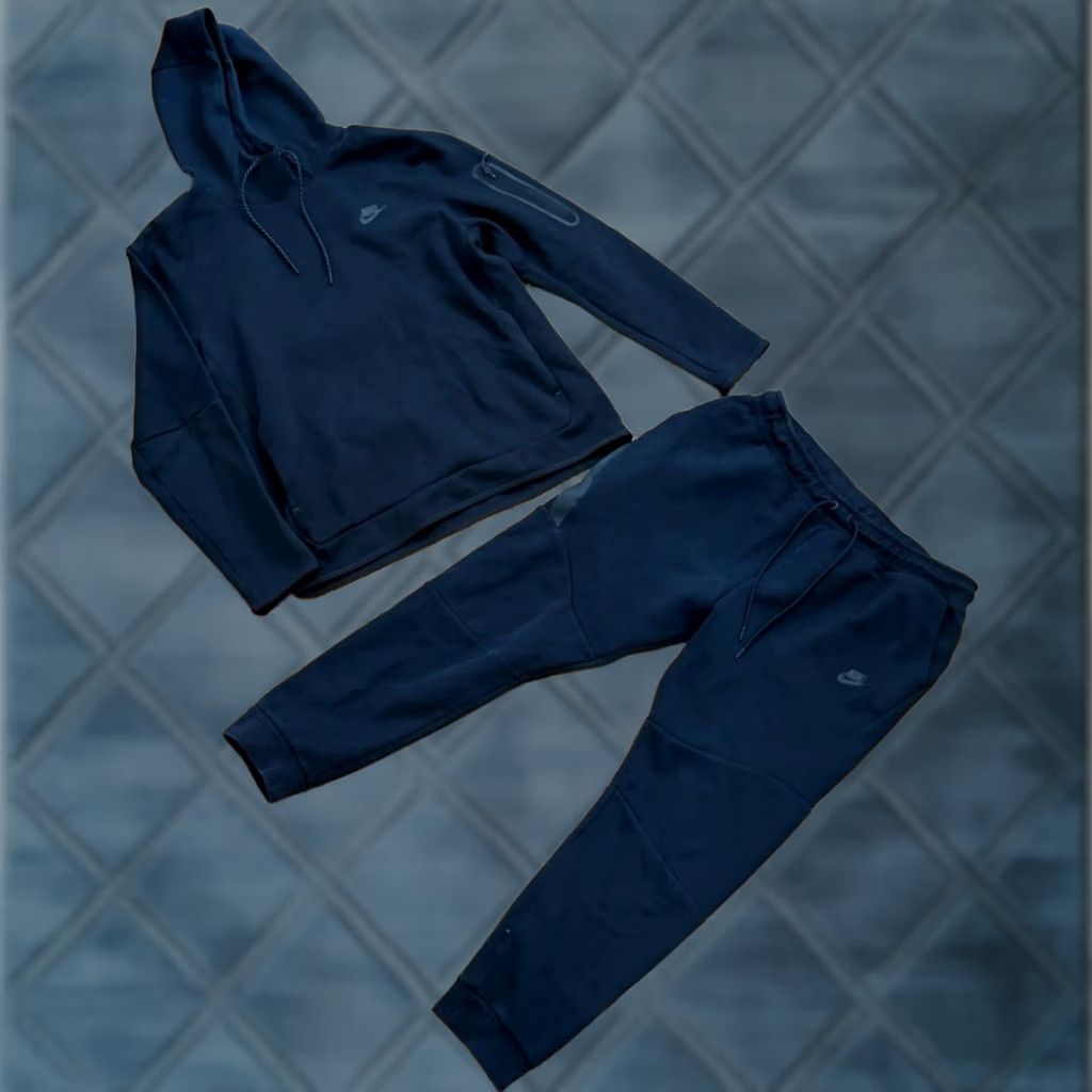 Nike Nike Sportswear Tech Fleece Black Sweatshirt Tracksuit Men L/XL Set Zip Hoodie Pants Slim 2 Piece Athletic Athleisure Pockets Size US L / EU 52-54 / 3 - 1 Thumbnail