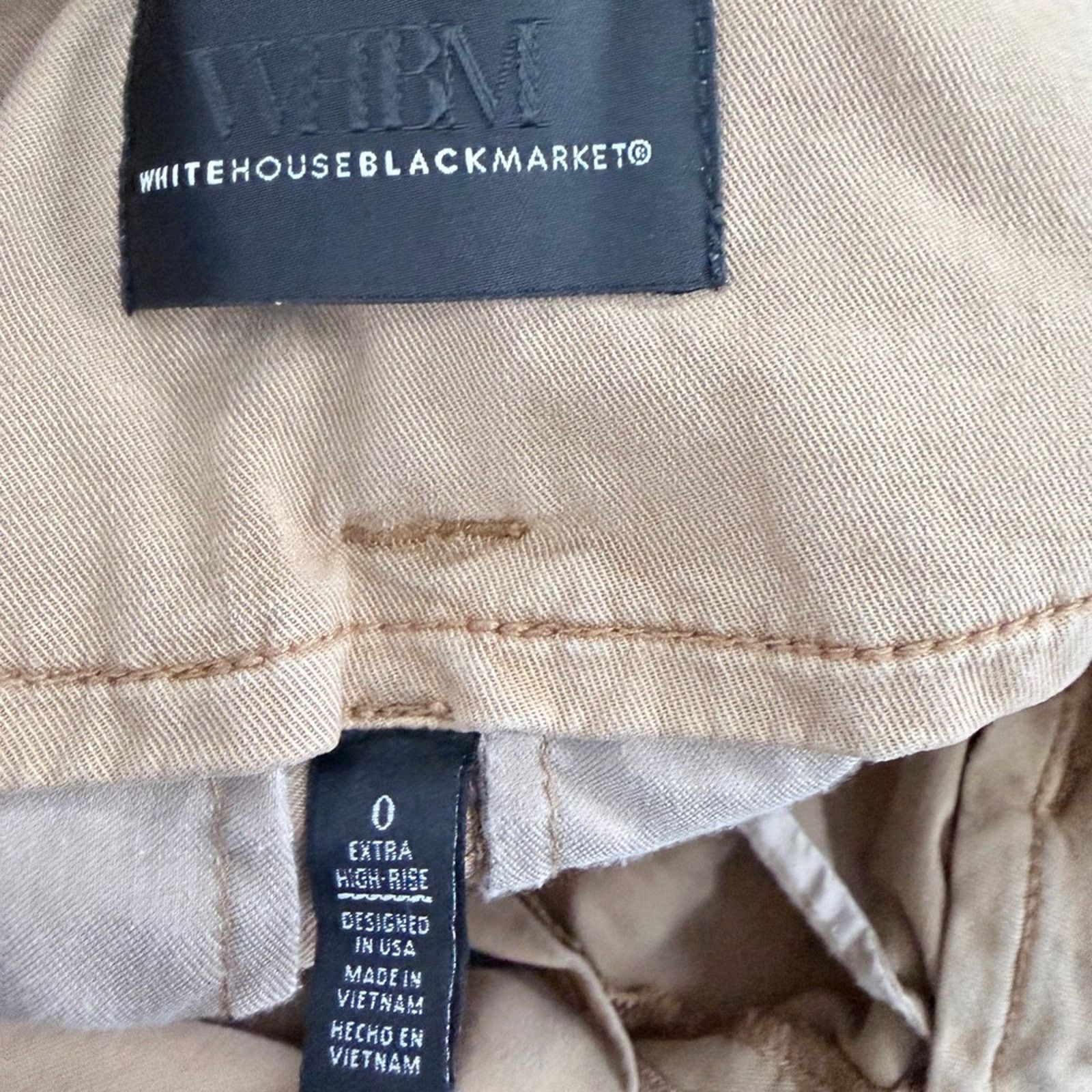 White House Black Market WHBM Extra High Rise Pret Tan Cargo Tapered Ankle Pants. Size 25" / US 0 / IT 36 - 12 Thumbnail
