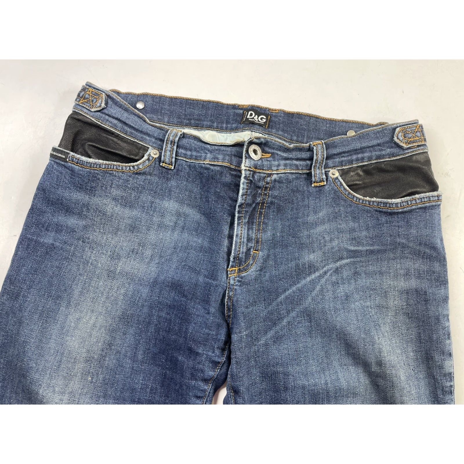 Dolce & Gabbana VINTAGE Dolce&Gabbana Jeans Boots Cut Low Rise 32 Denim Blue Womens 32 D&G original denim Logo Accents Boots 2000s Style Festival Western Modern Size 24" / US 00 / IT 34 - 5 Thumbnail