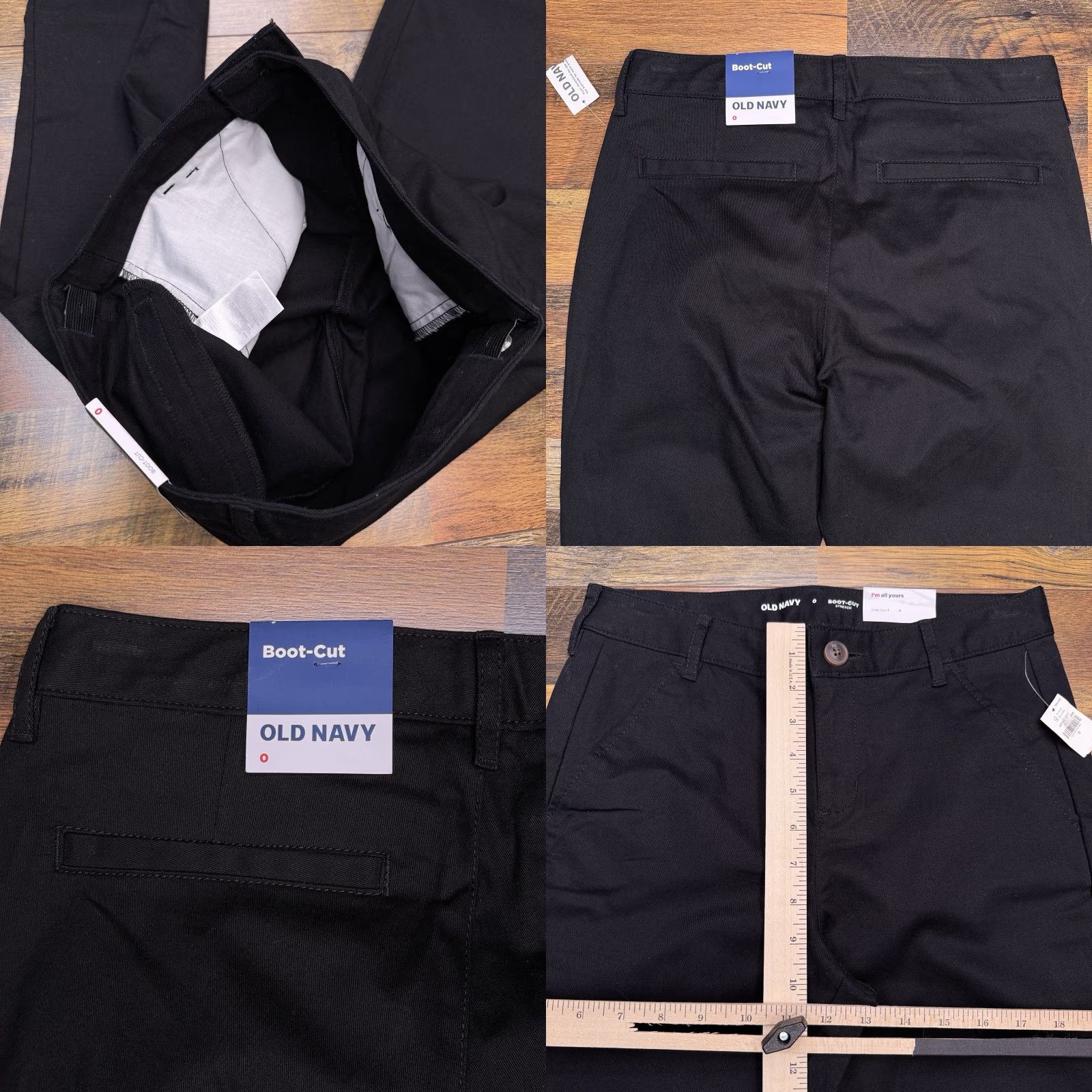 Old Navy Old Navy Bootcut Pants Womens 0 Black Mid Rise Stretch New Size 25" / US 0 / IT 36 - 8 Thumbnail
