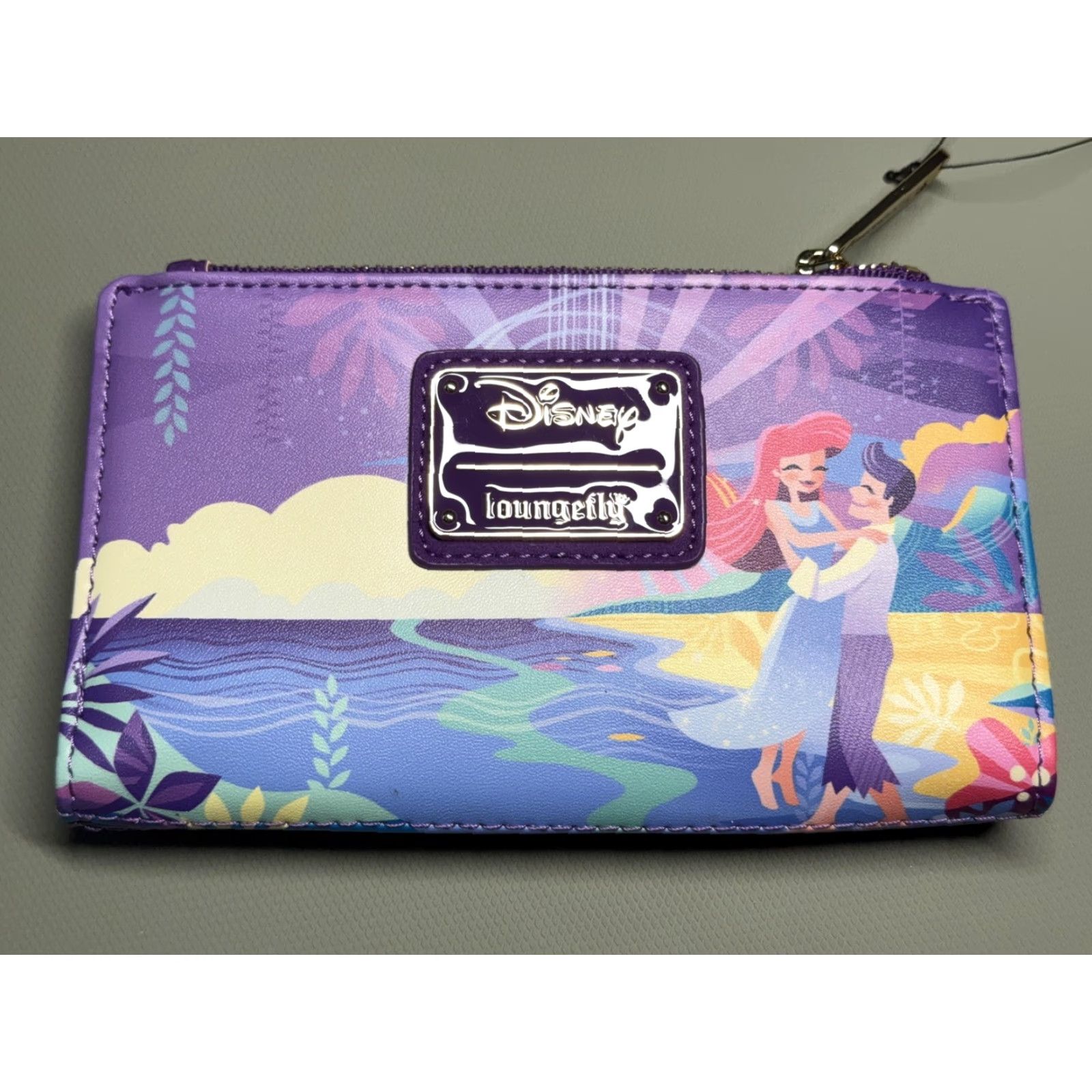 Vintage Loungefly Disney Princess Ariel Castle Collection Wallet Purple One Size Zip-Around Faux Leather Womens Size ONE SIZE - 2 Thumbnail
