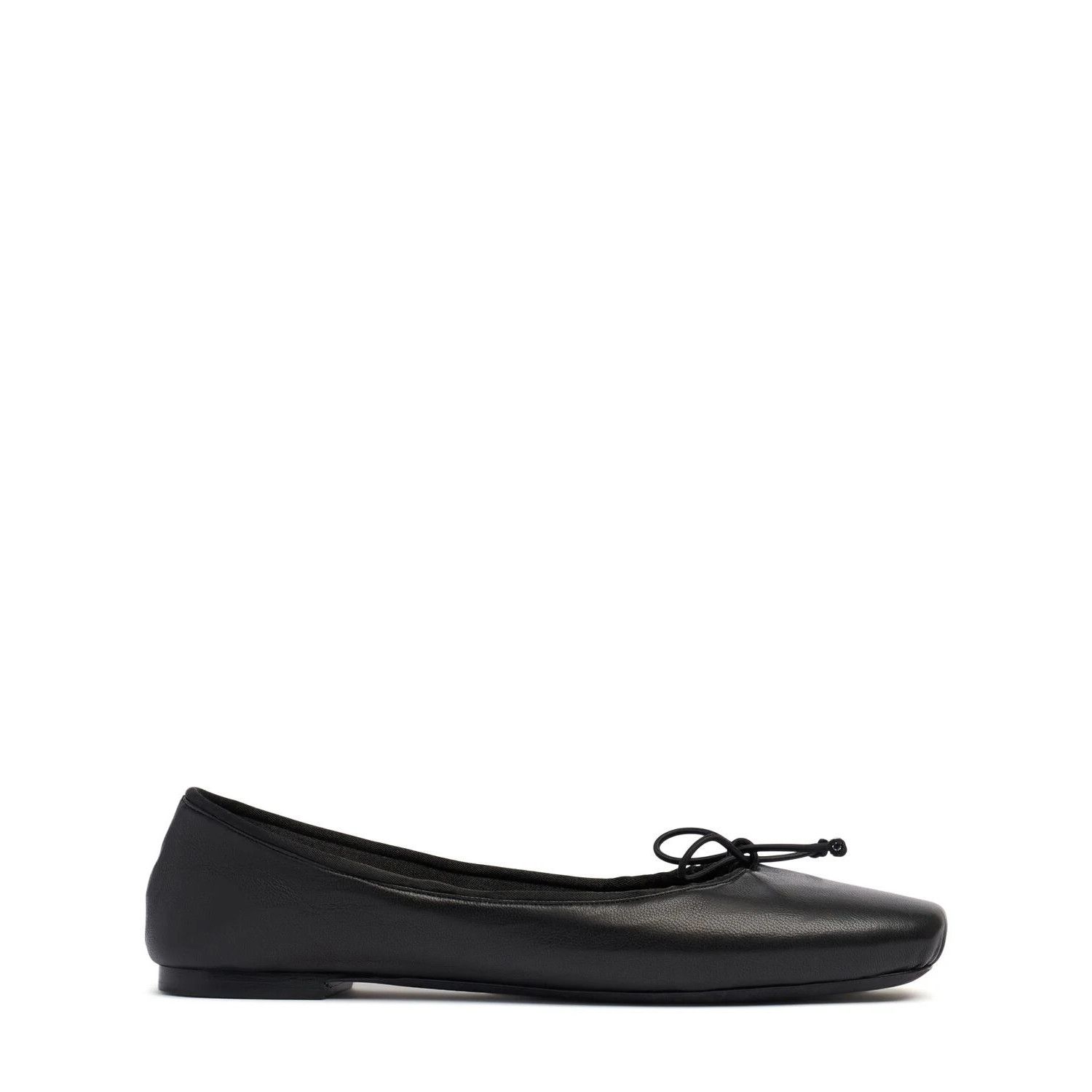 KHAITE Charlotte Black Leather Ballerina Flats New/Authentic