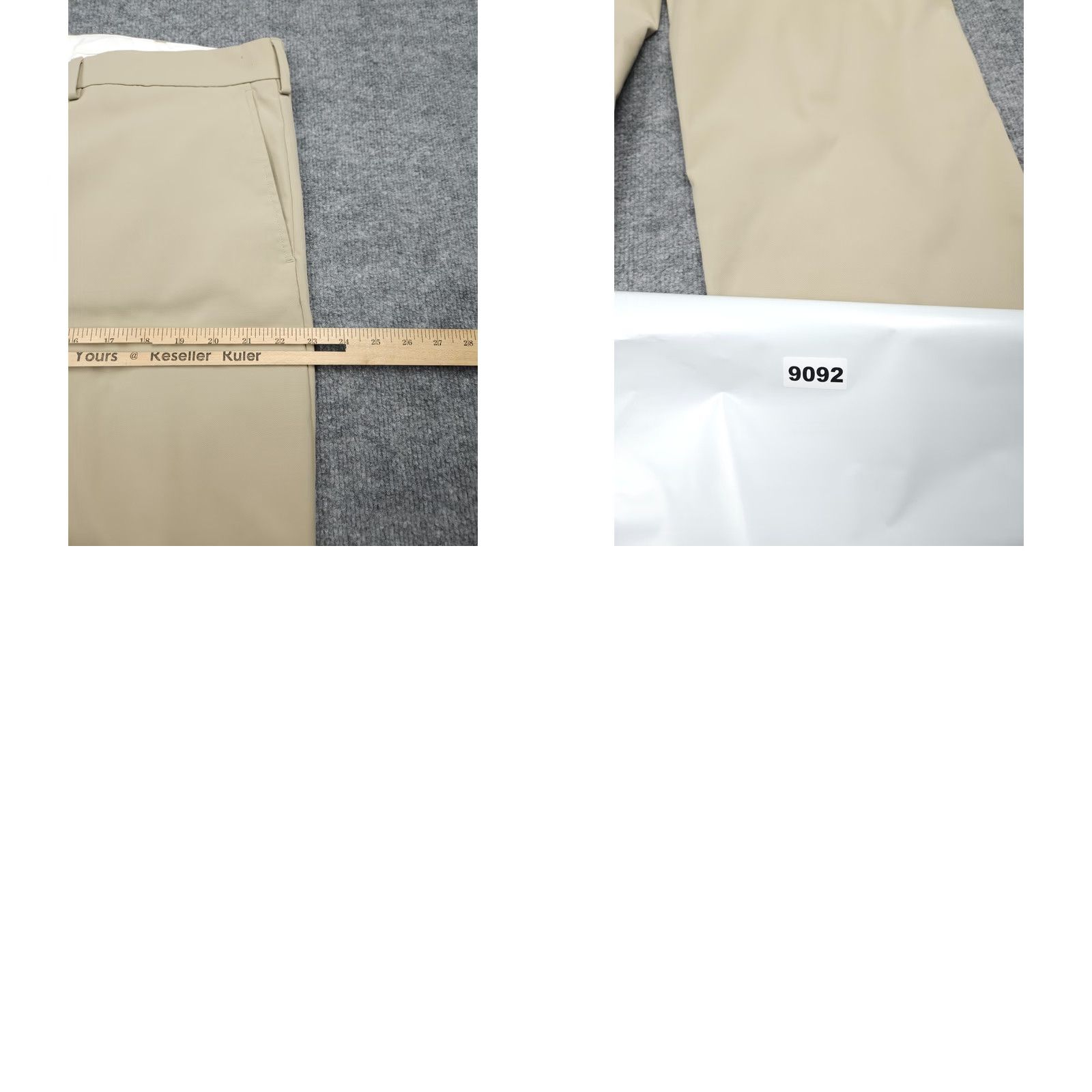 Vintage ScotteVest Pants Mens 41 x 34 Beige Chino Travel 100% Poly SEV-02 | Regular Straight Pockets Stretch Mens Size 42R - 9 Thumbnail