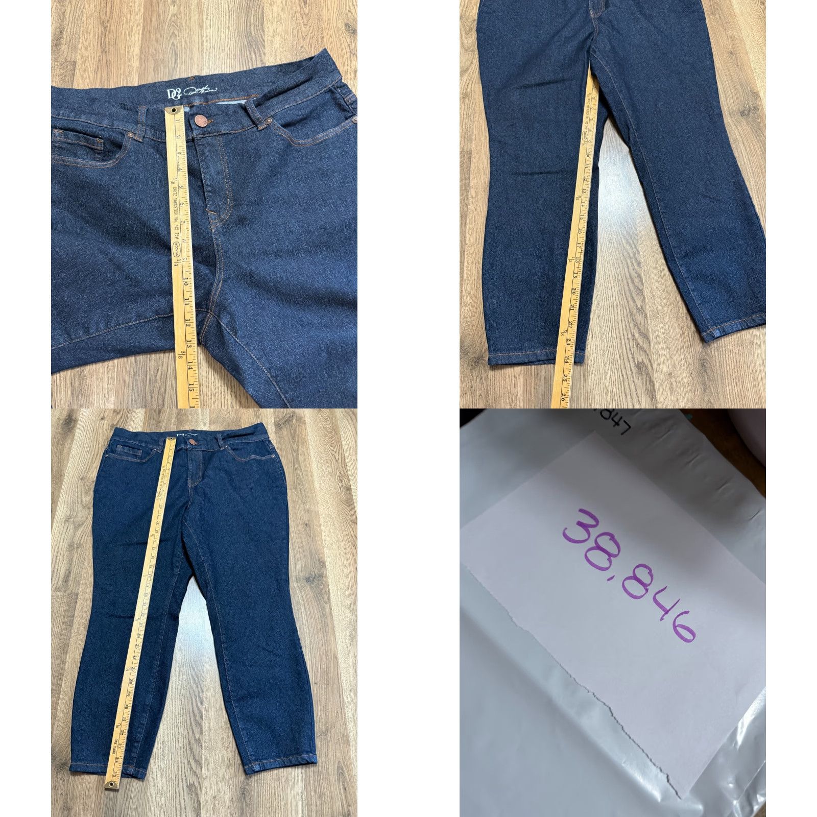 Vintage DG2 Jeans Women's Plus Size 20W Denim Skinny Dark Wash Jeans 5-Pocket Stretch High Rise Blue Womens Size 42" / US 20 - 8 Thumbnail
