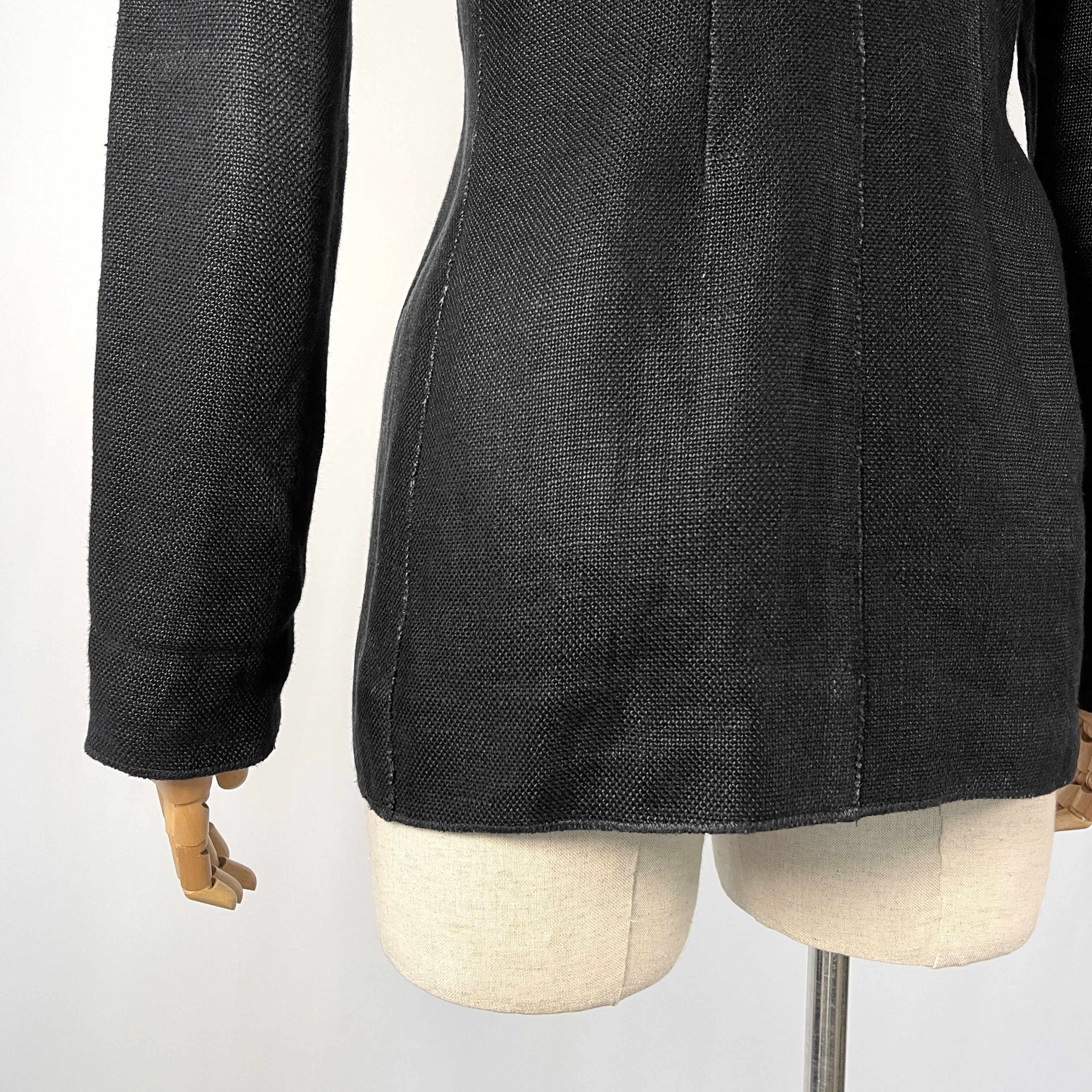 Balmain BALMAIN Black Linen Women's Blazer size 46 IT Size L / US 10 / IT 46 - 5 Thumbnail