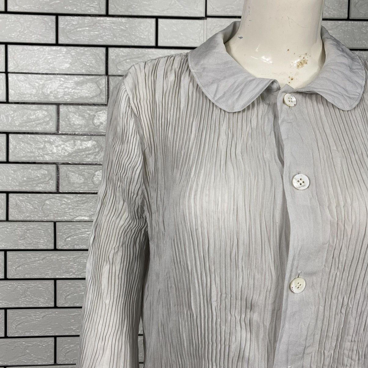 Comme des Garcons 🔥VINTAGE TRICOT COMME DES GARCONS PLEATED BUTTON BLOUSE Size M / US 6-8 / IT 42-44 - 7 Thumbnail