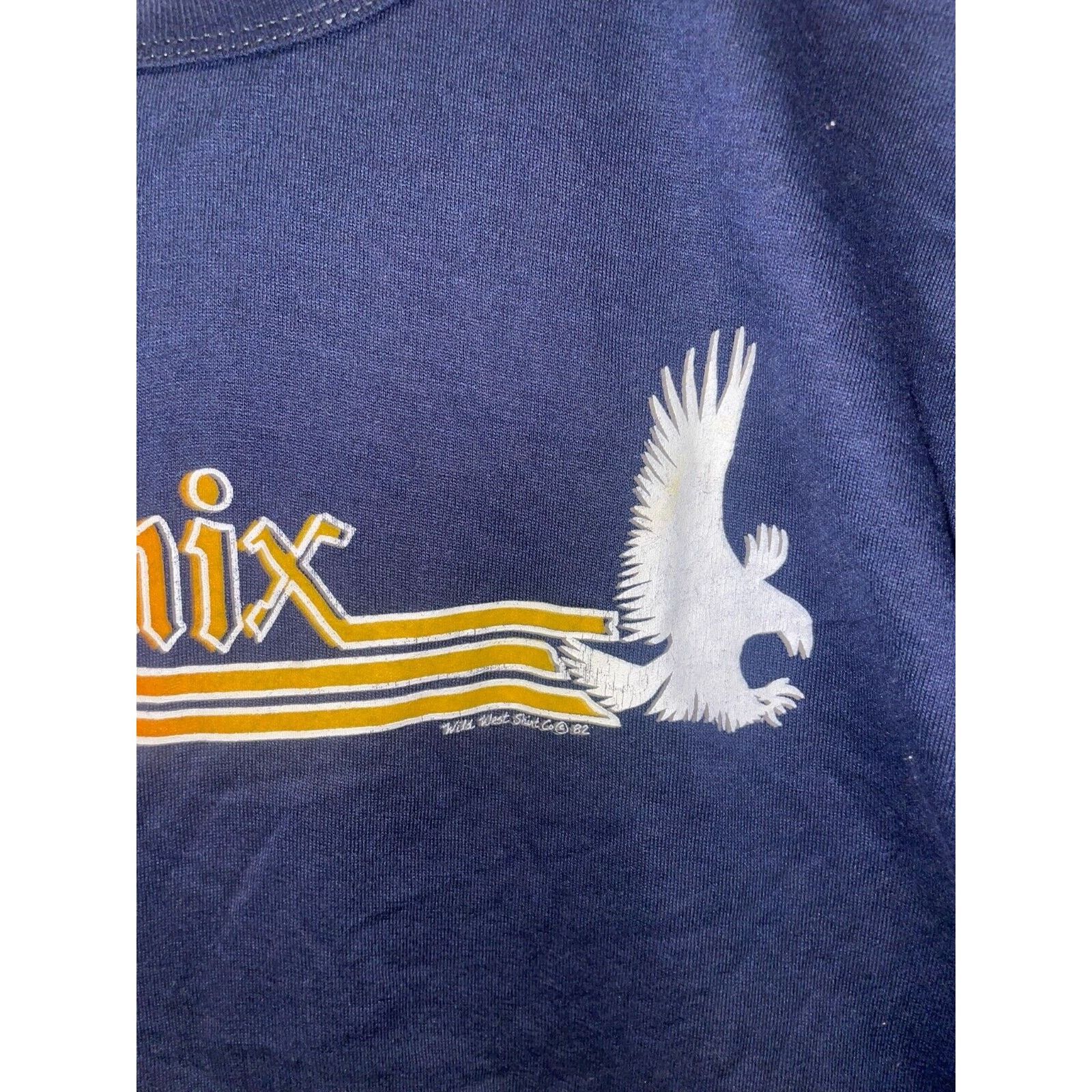 Vintage Vintage Womens Phoenix Shirt Blue Crop Top Tee 80s 1982 Size M / US 6-8 / IT 42-44 - 4 Thumbnail